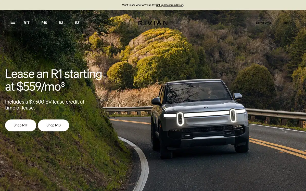 Rivian Home Page Section Hero