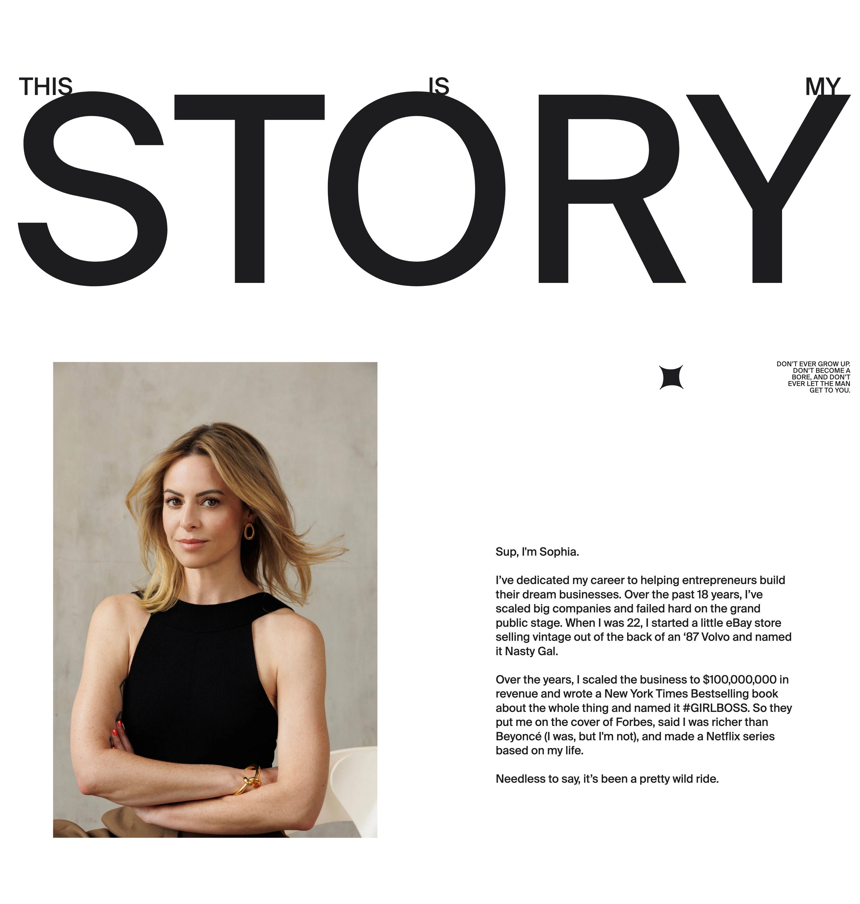 Sophia Amoruso My Story Page Section Hero