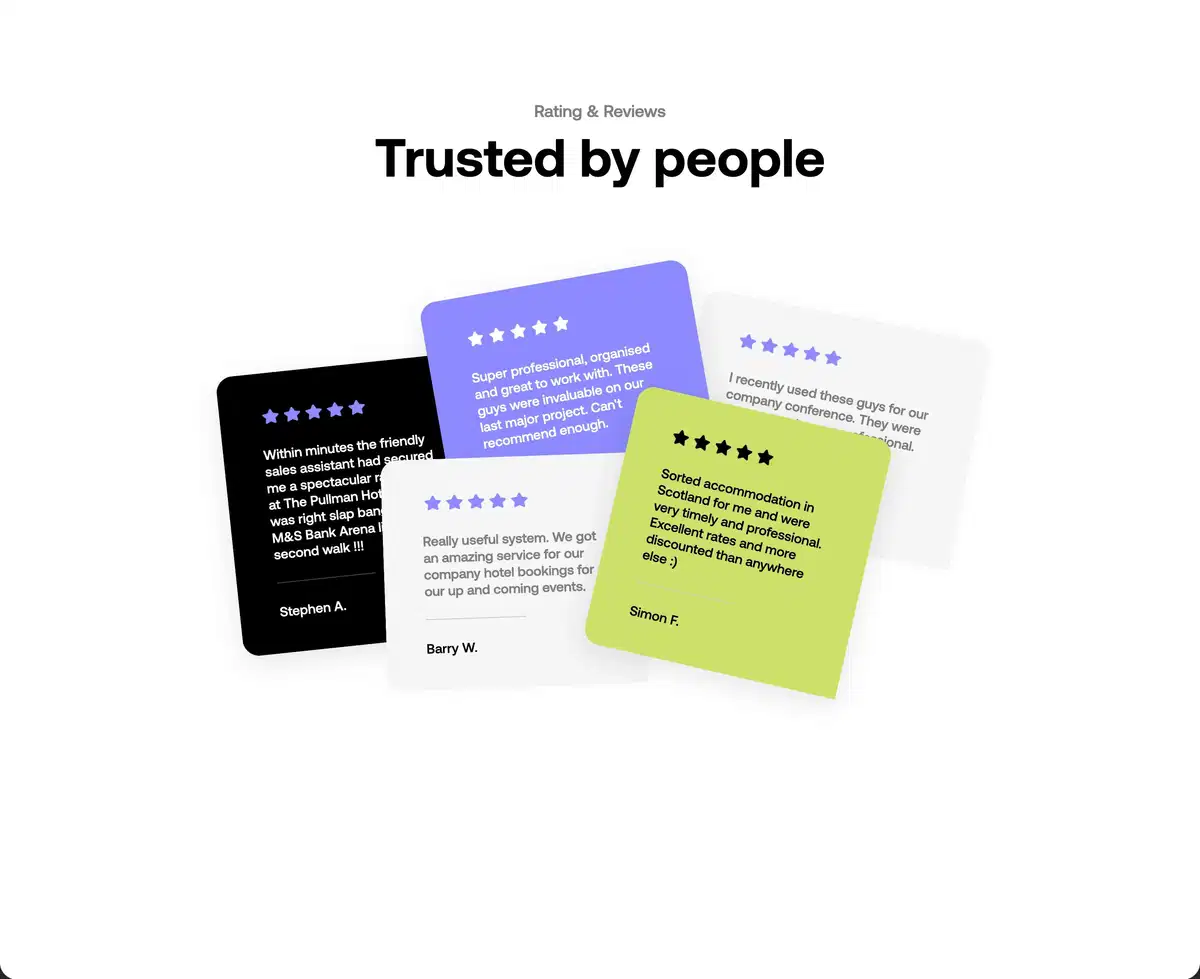 Eventbeds Home Page Section Testimonials