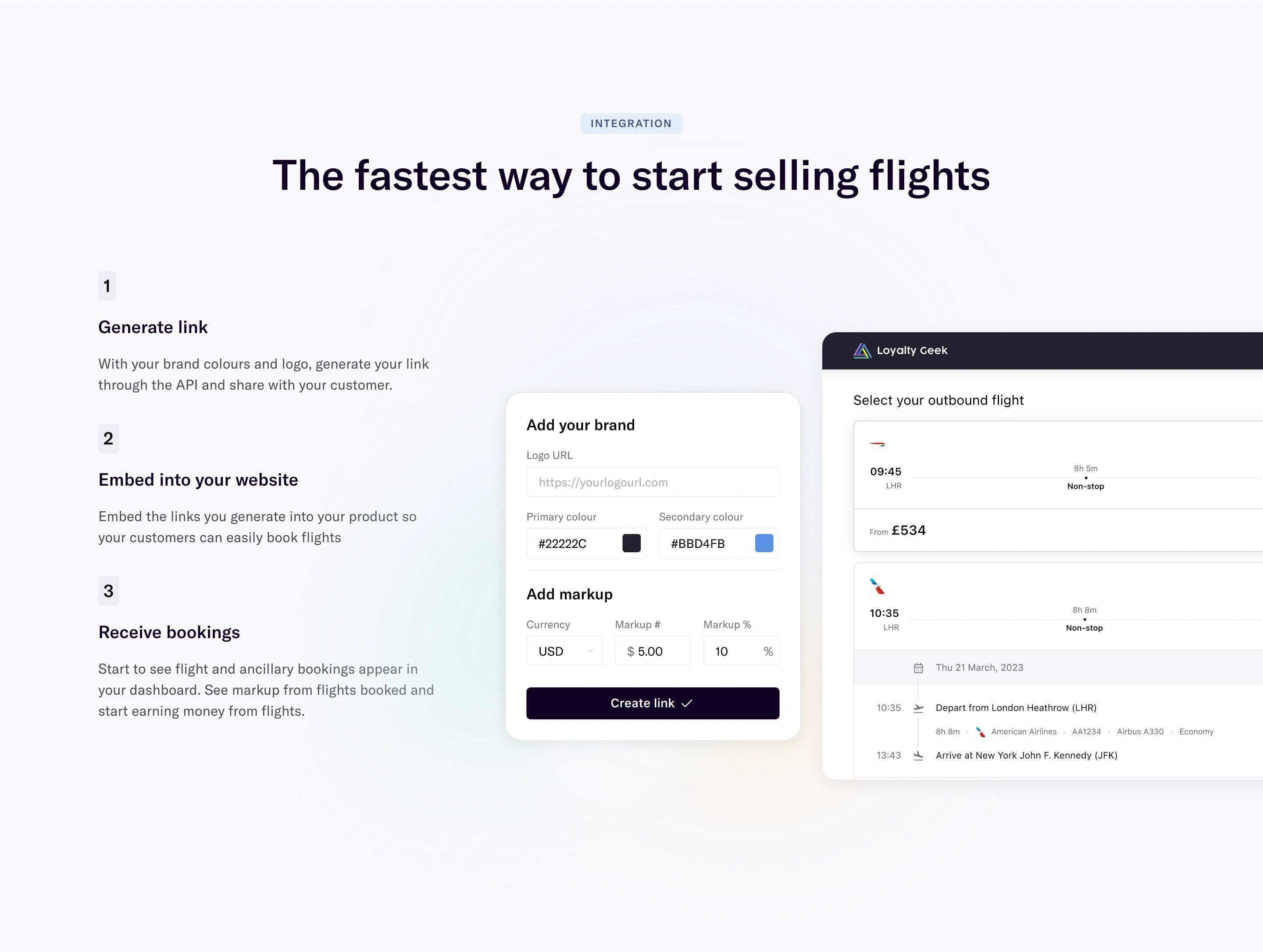 Duffel Links Page Section Integration