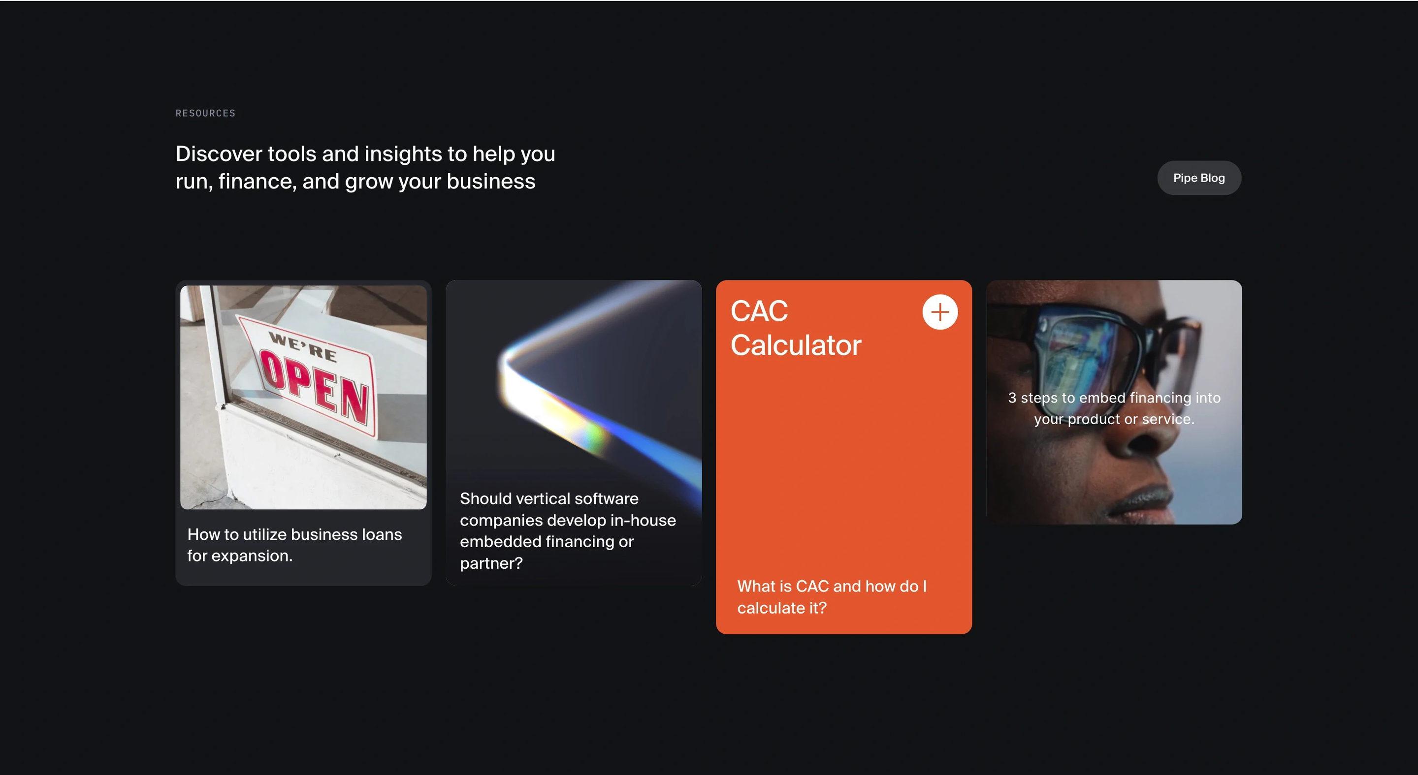 Pipe Home Page Section Resources