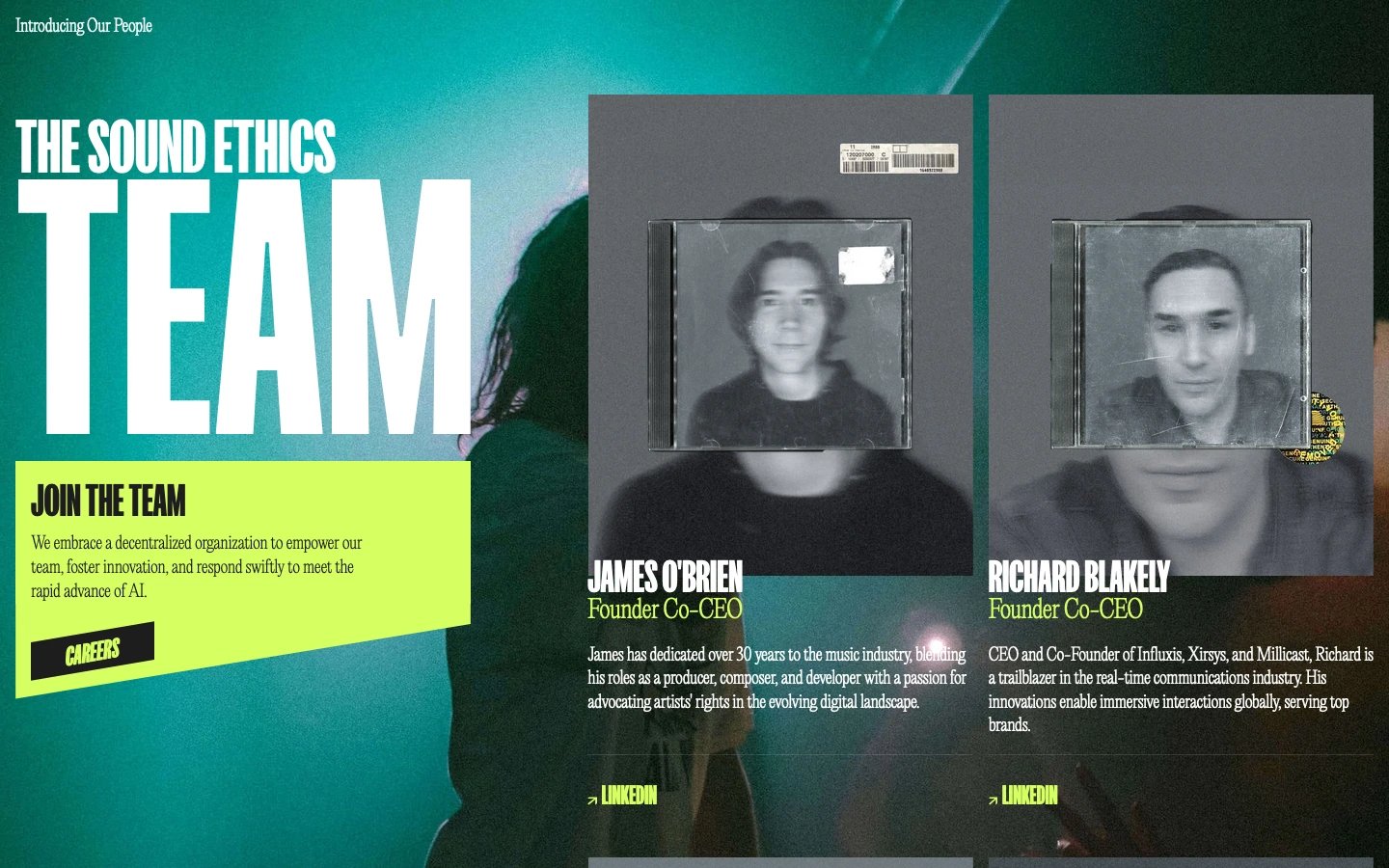 Sound Ethics About Page Section Team