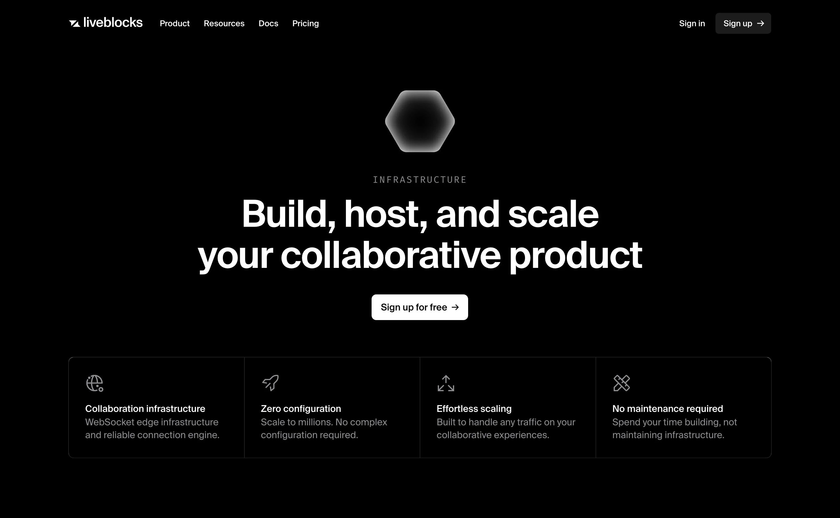 Liveblocks Infrastructure Page Section Hero