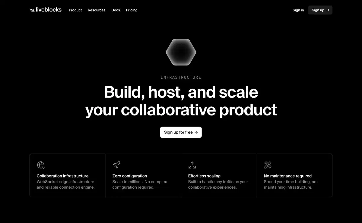 Liveblocks Infrastructure Page Section Hero