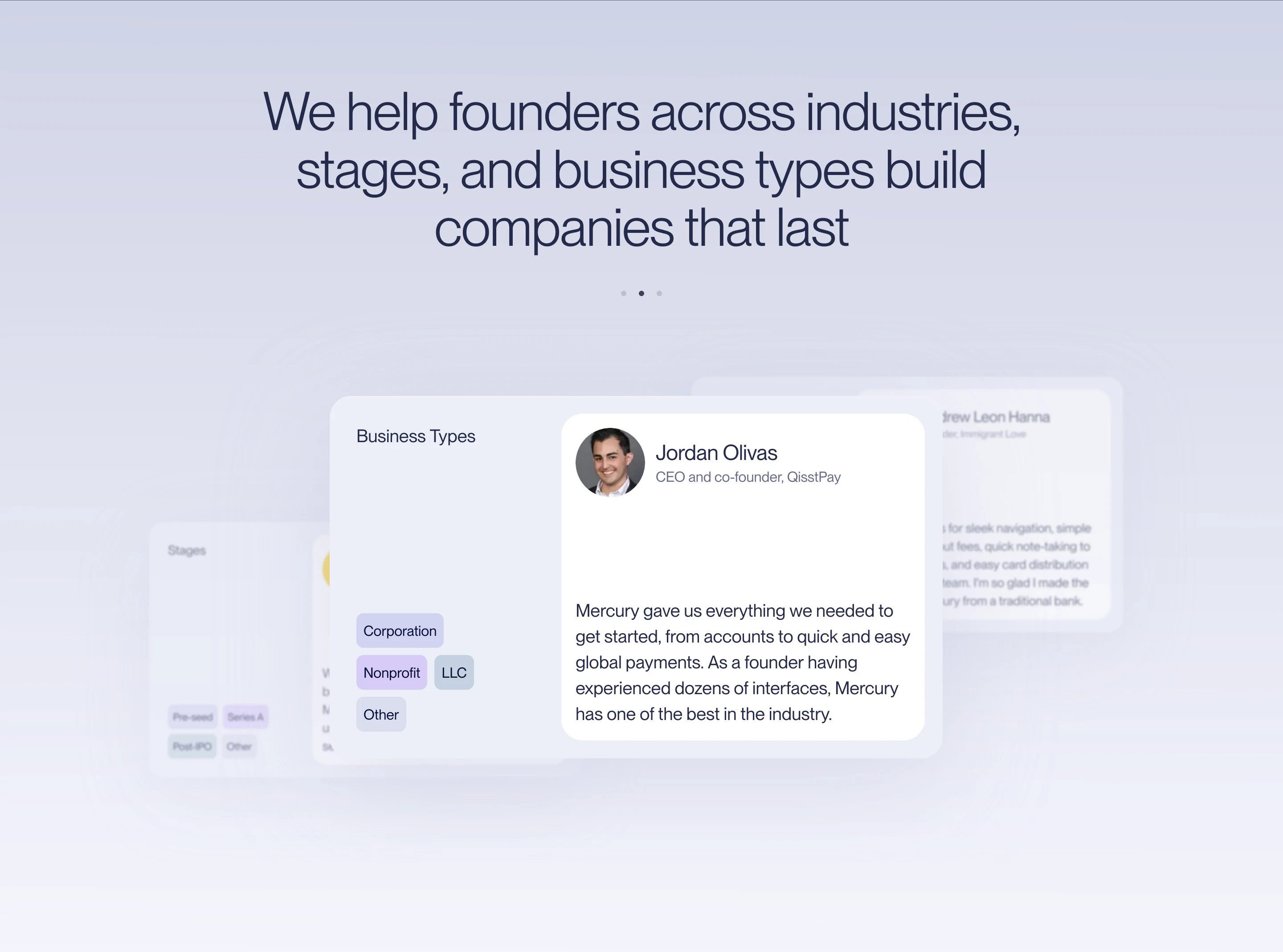 Mercury Home Page Section Testimonial