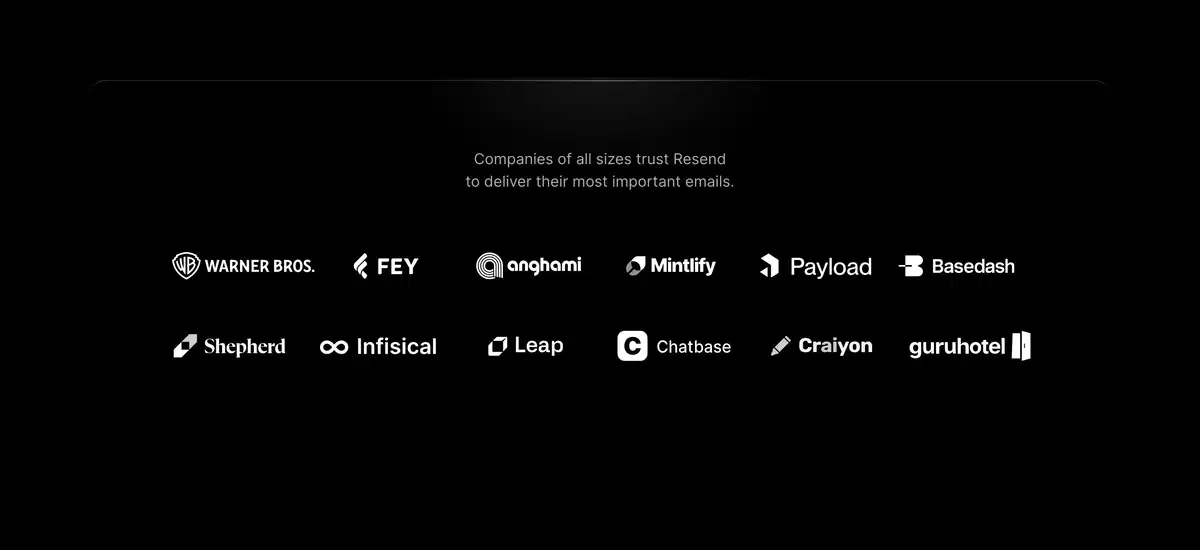 Resend Home Page Section Customers