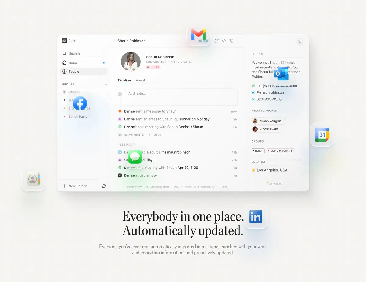 Clay Home Page Section Everything in One Place Feature