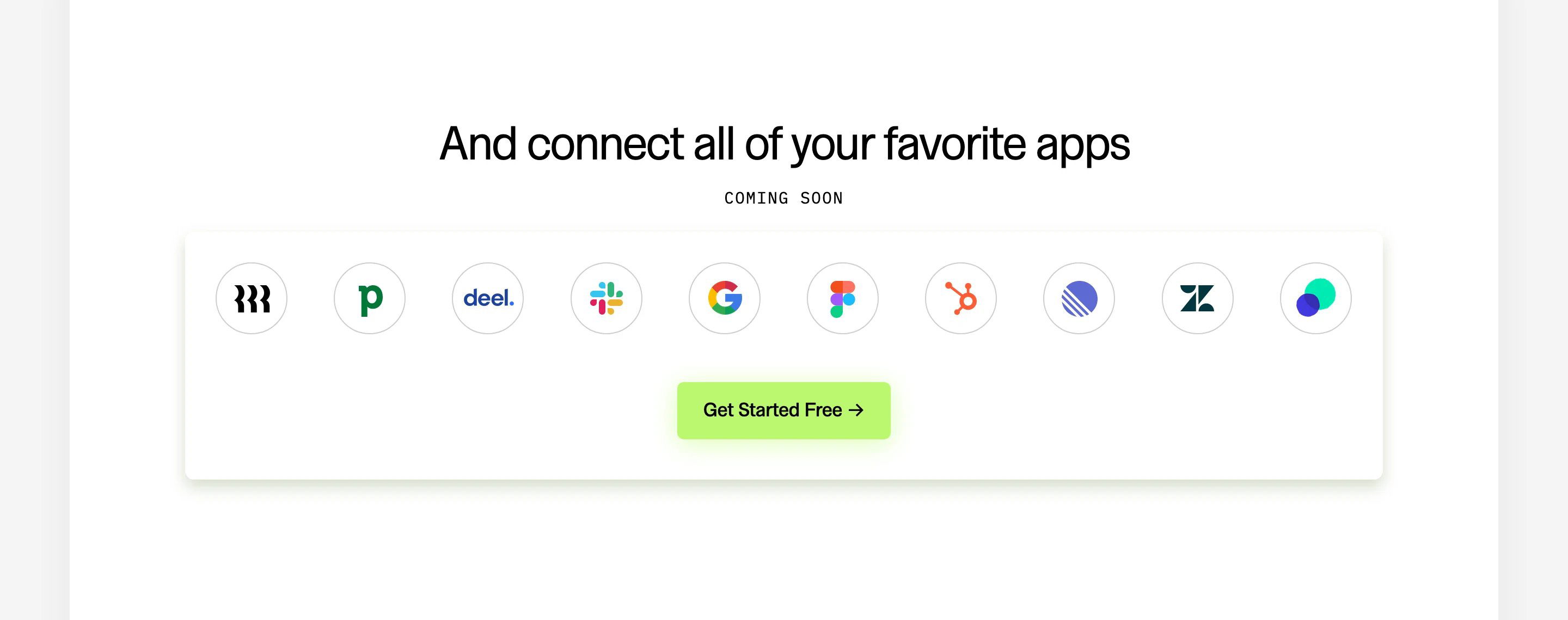 Frame Home Page Section Integration