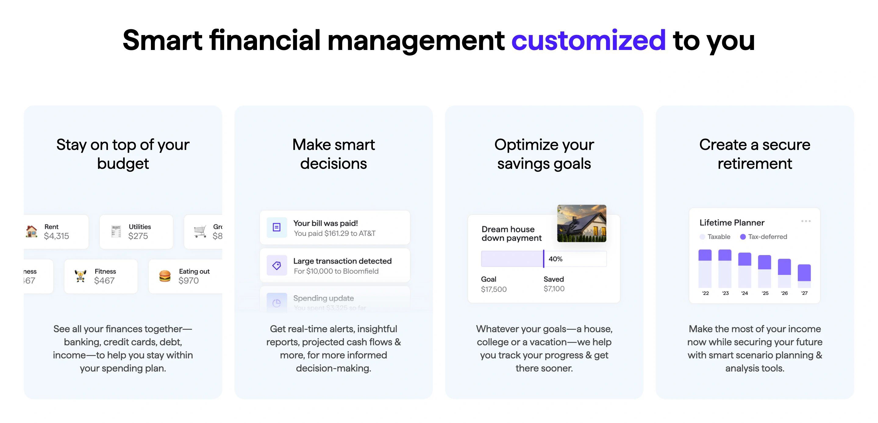 Quicken Home Page Section Feature Smart Financial Management