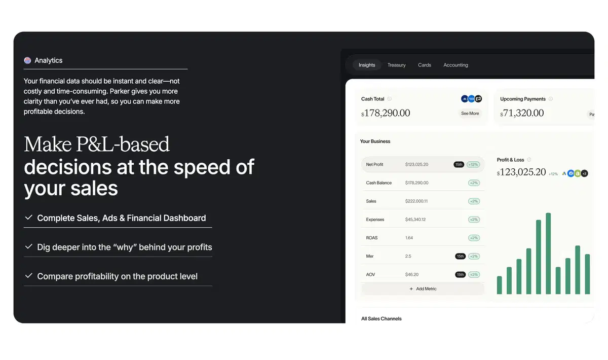 Parker Home Page Section Analytics