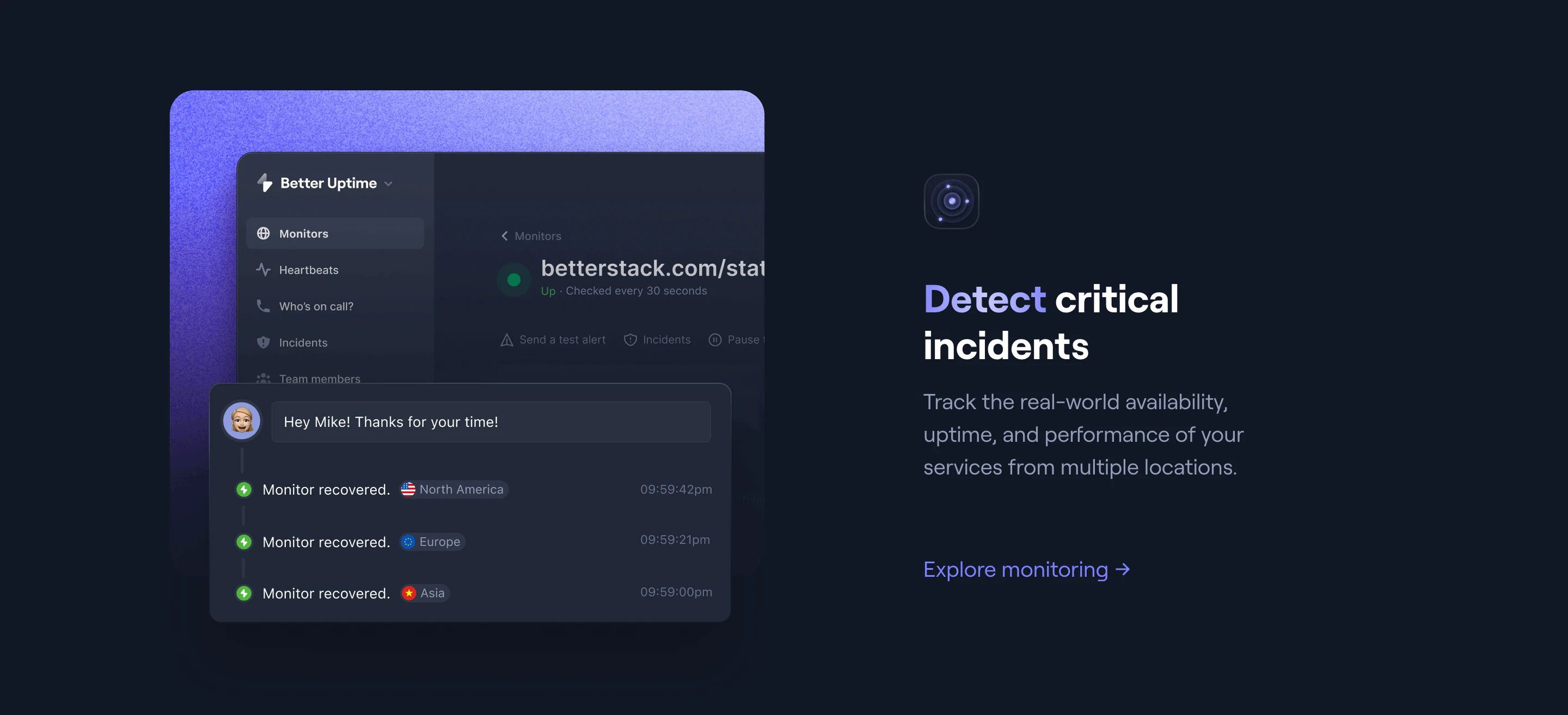 Better Stack Home Page Section Monitoring