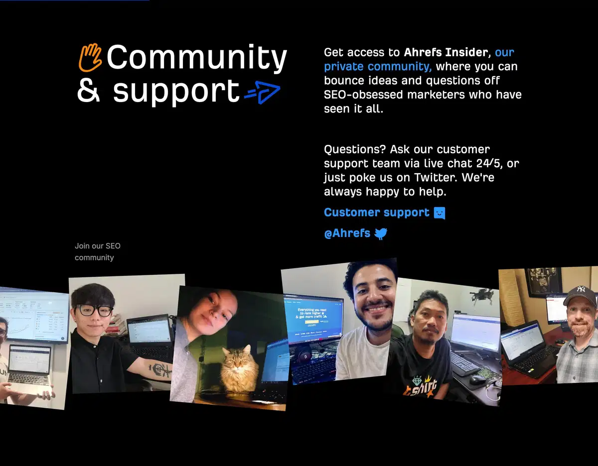 Ahref Home Page Section Community Support
