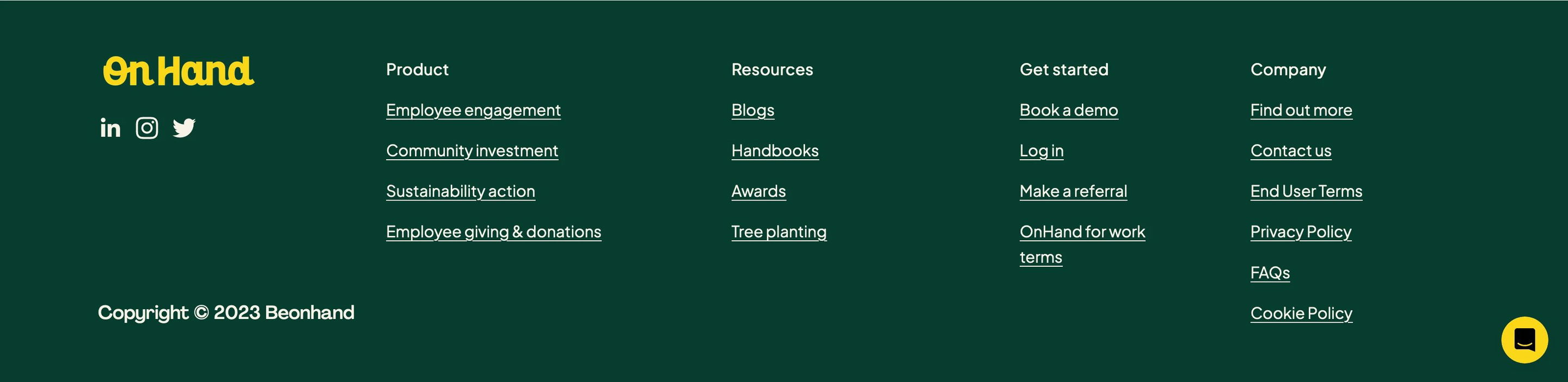 Be On Hand Home Section Footer