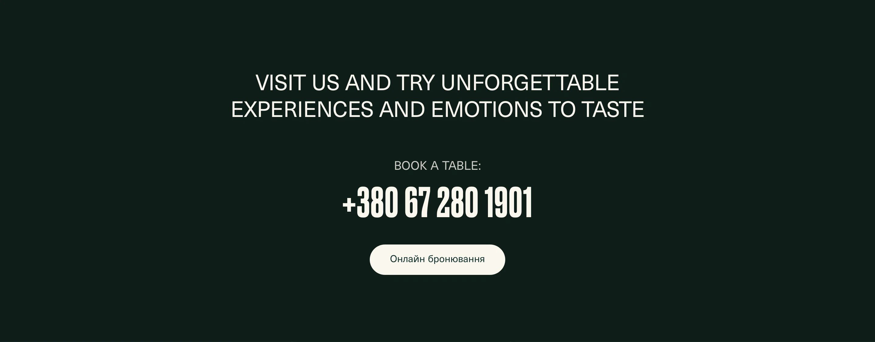 Move Restaurant Page Section CTA Contact