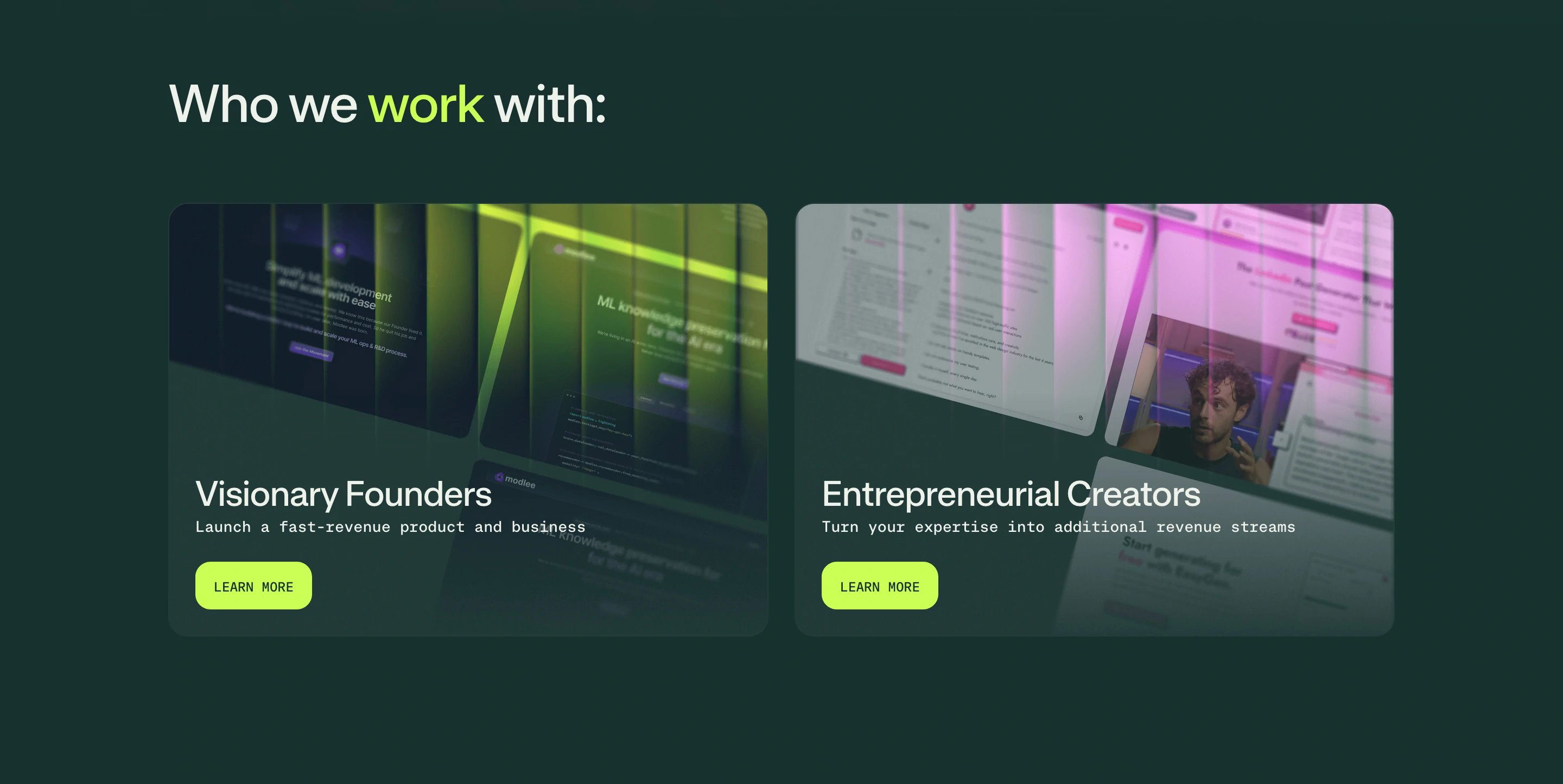 The Resonance Home Page Section Who We Work With