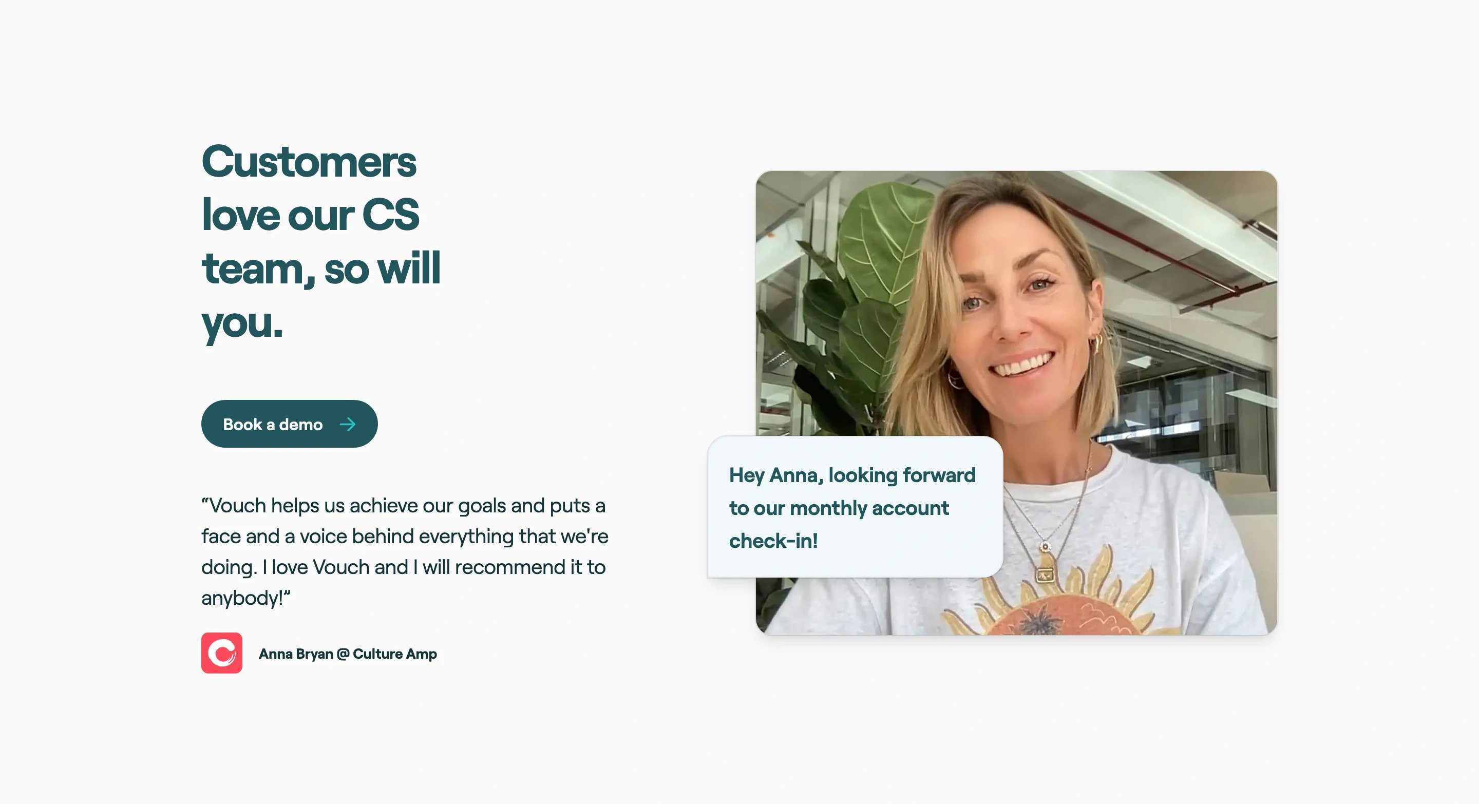 Vouch Pricing Page Section Testimonial