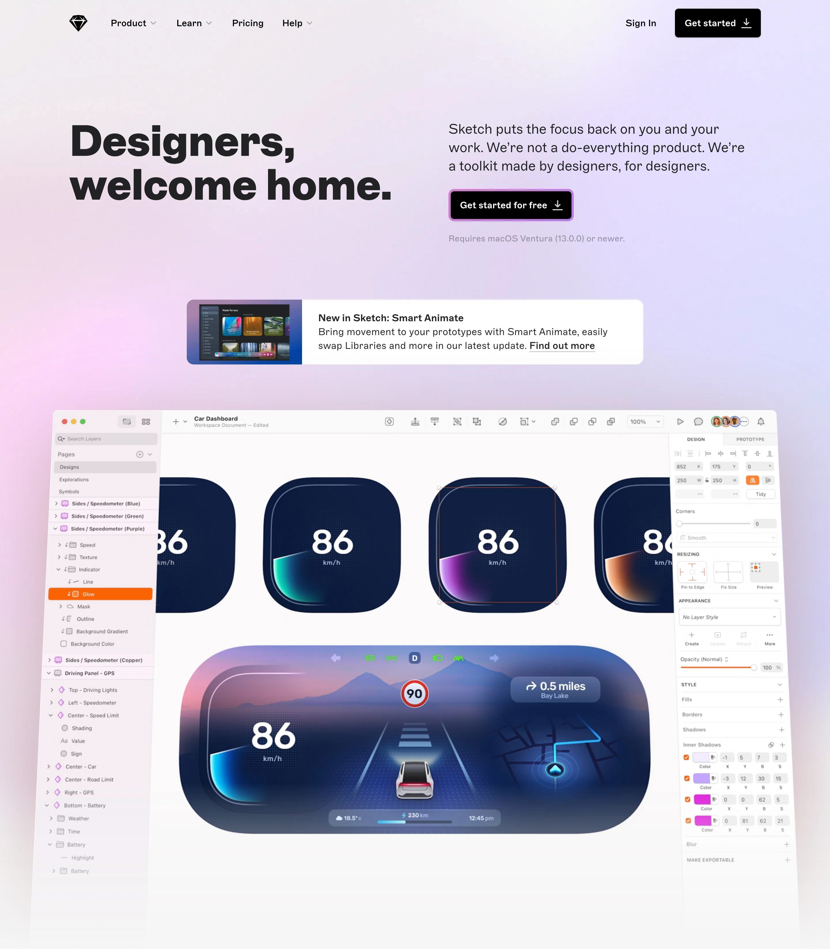 Sketch Home Page Section Hero