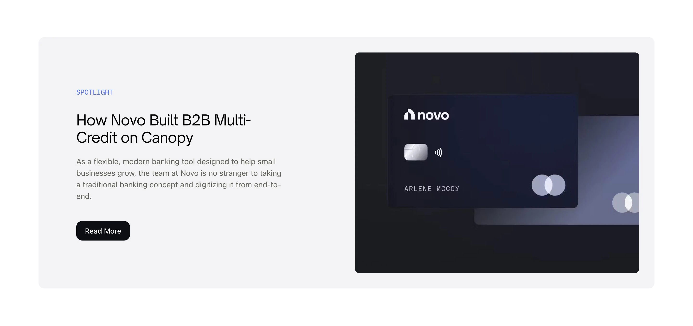 Canopy Customers Page Section Spotlight