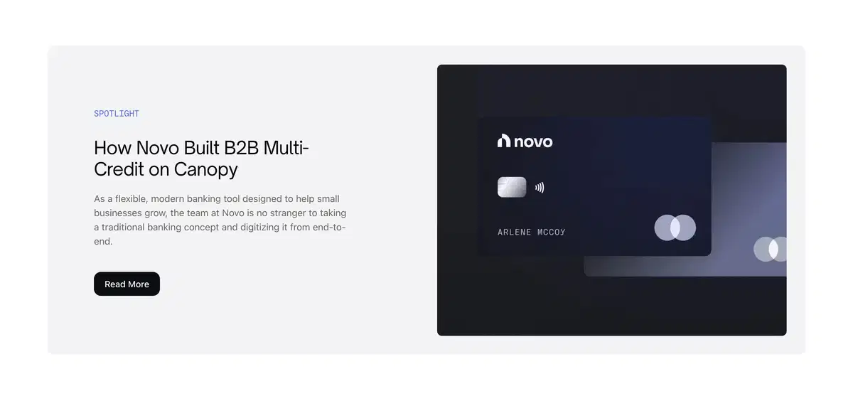 Canopy Customers Page Section Spotlight
