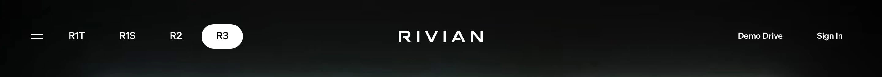 Rivian Navigation Bar Design