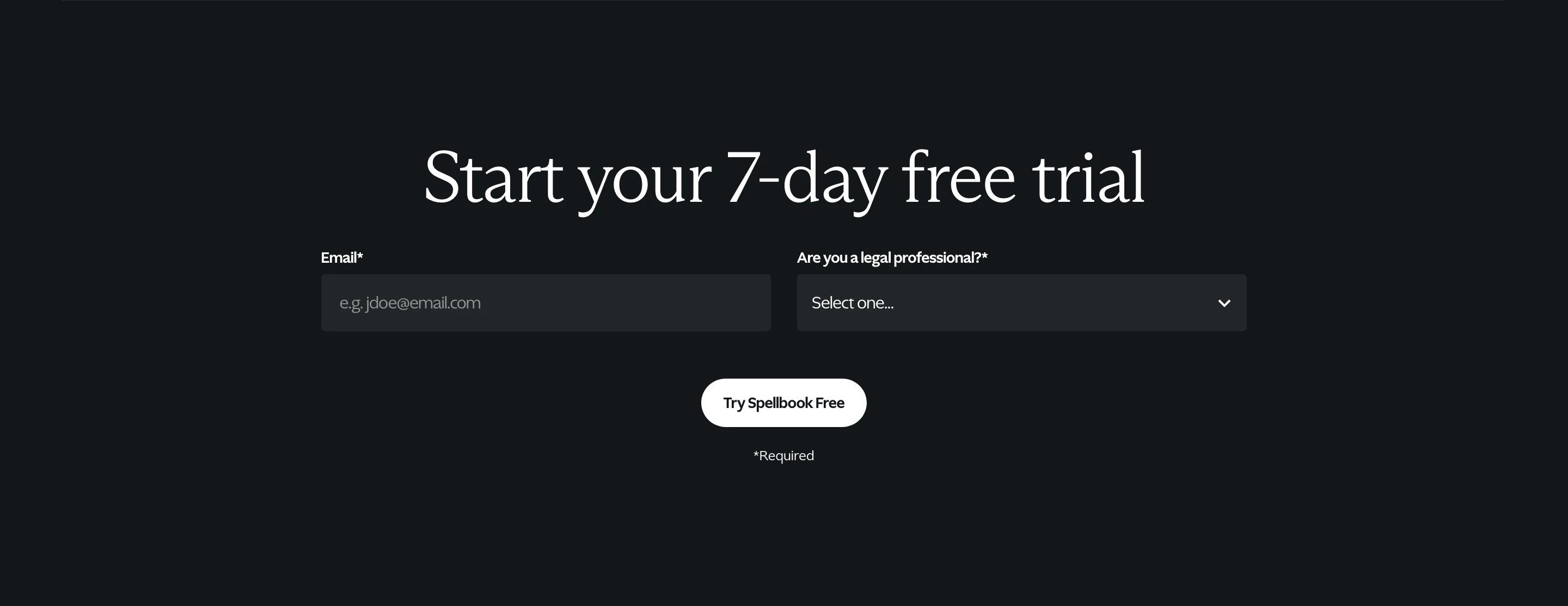 Spellbook Home Page Section Trial CTA