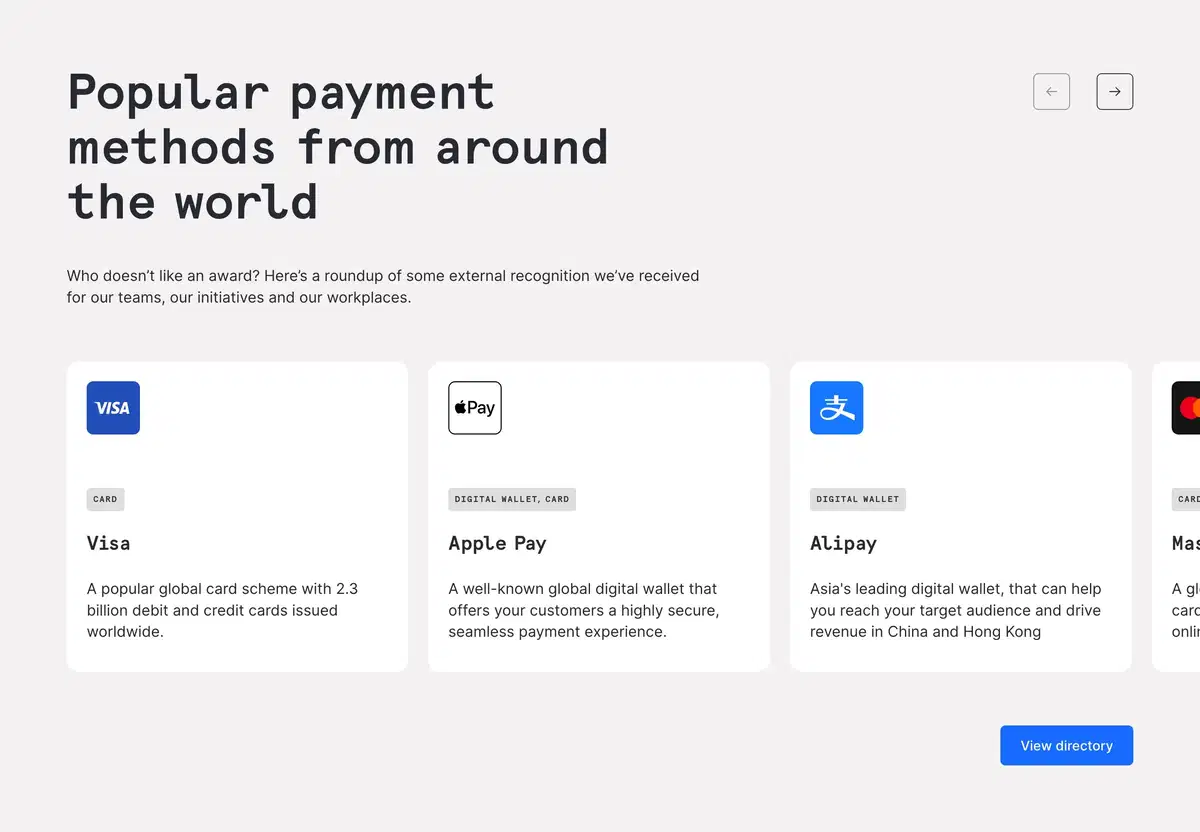 Checkout Payment Method Page Section Popular Payments