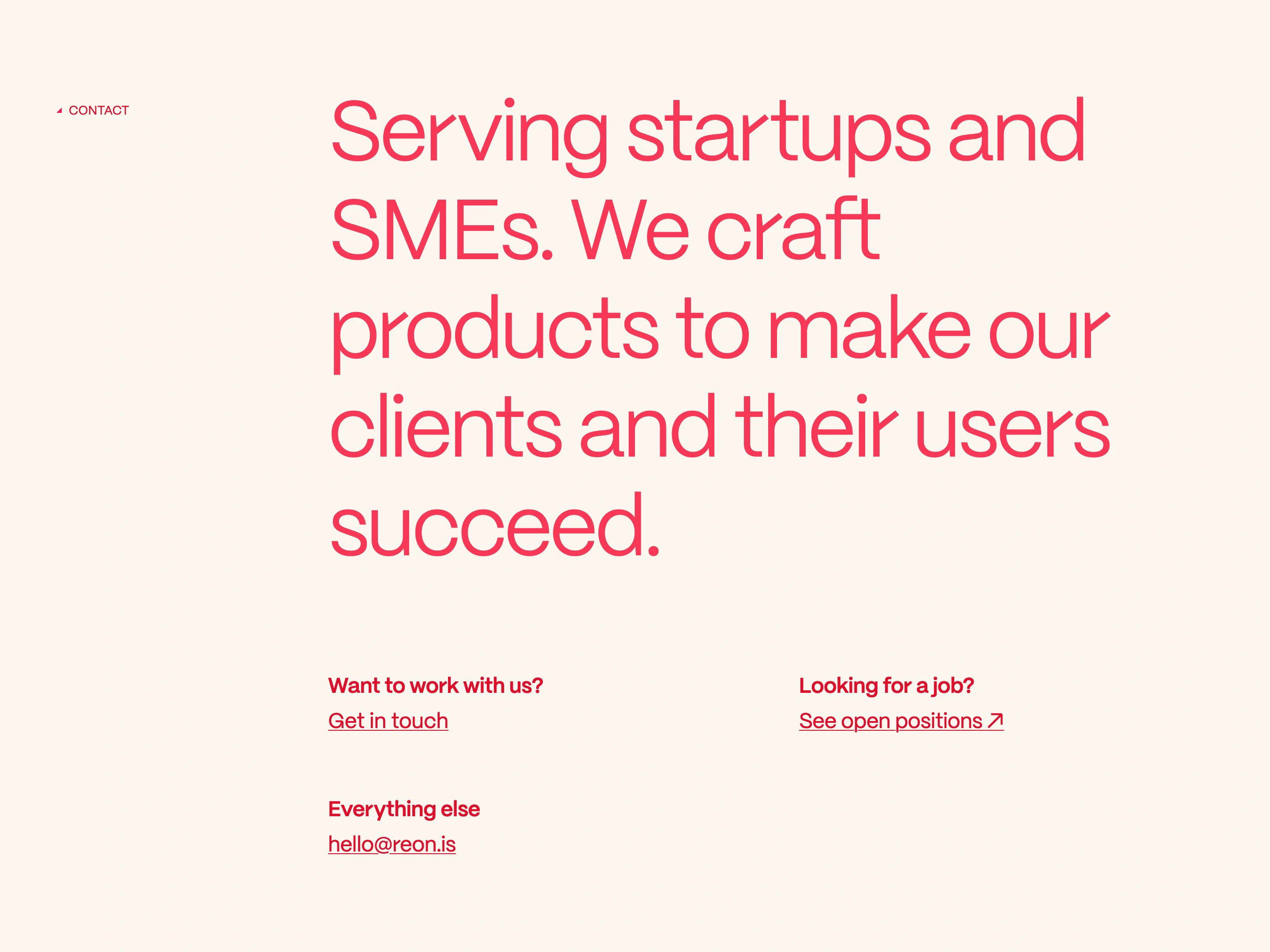 Reon Contact Page Section Contact Us