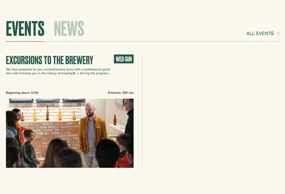 Move Home Page Section Events