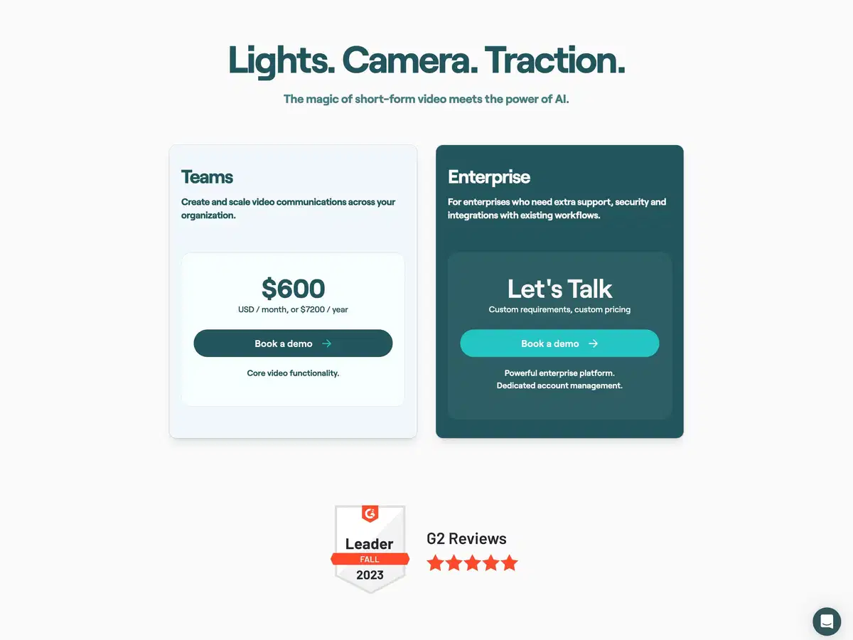 Vouch Pricing Page Section Pricing