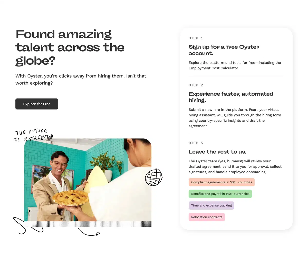 Oyster Home Page Section Steps