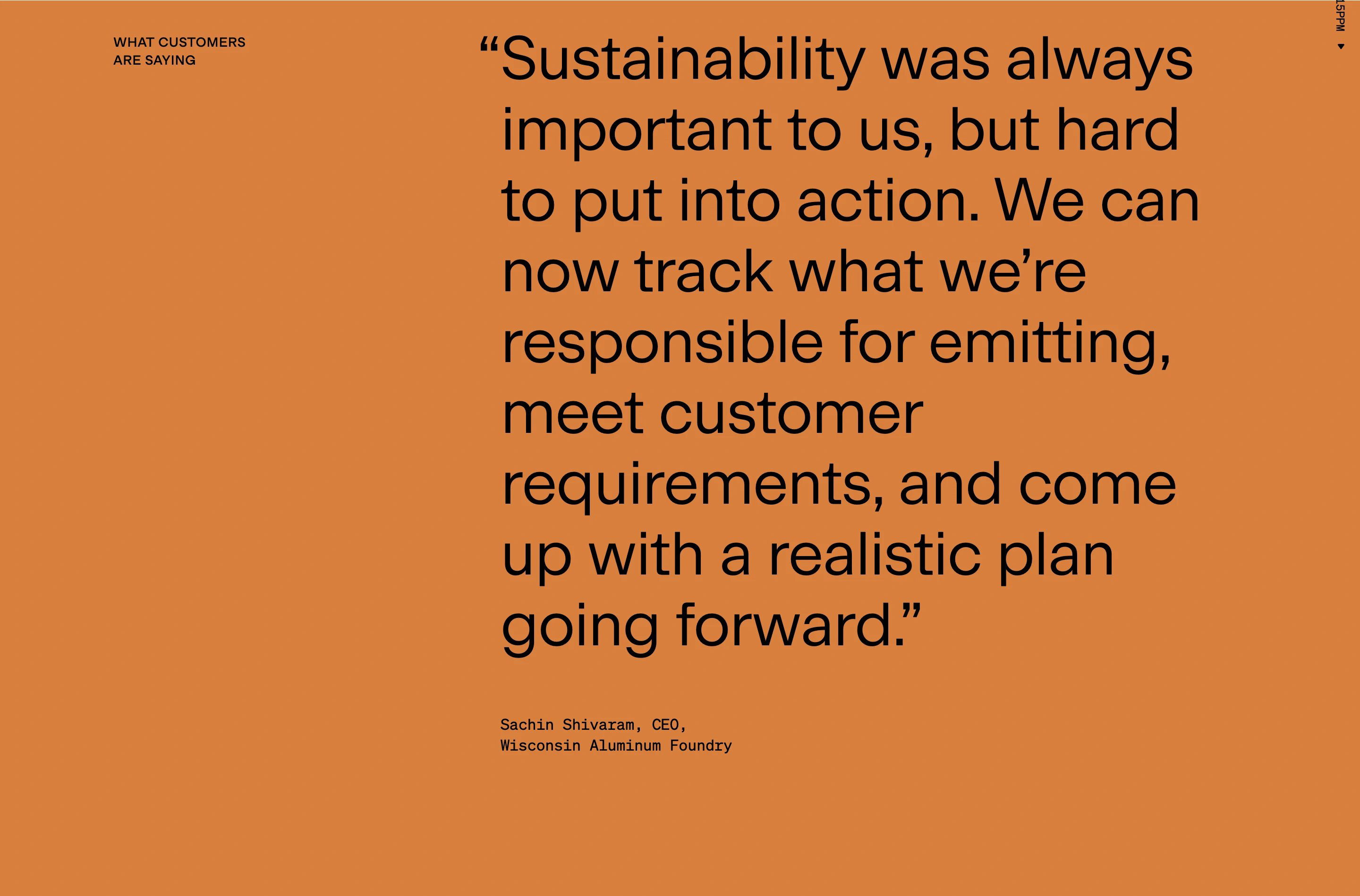 Gravity Climate Home Page Section Testimonial