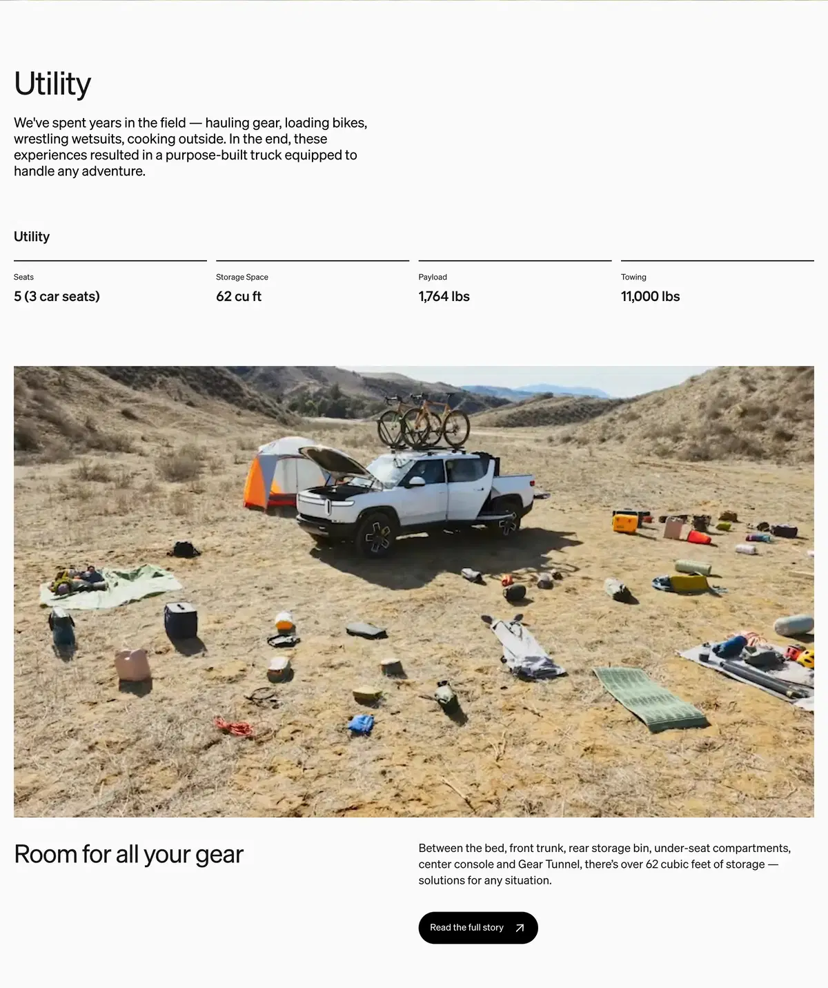 Rivian R1T Page Section Utility