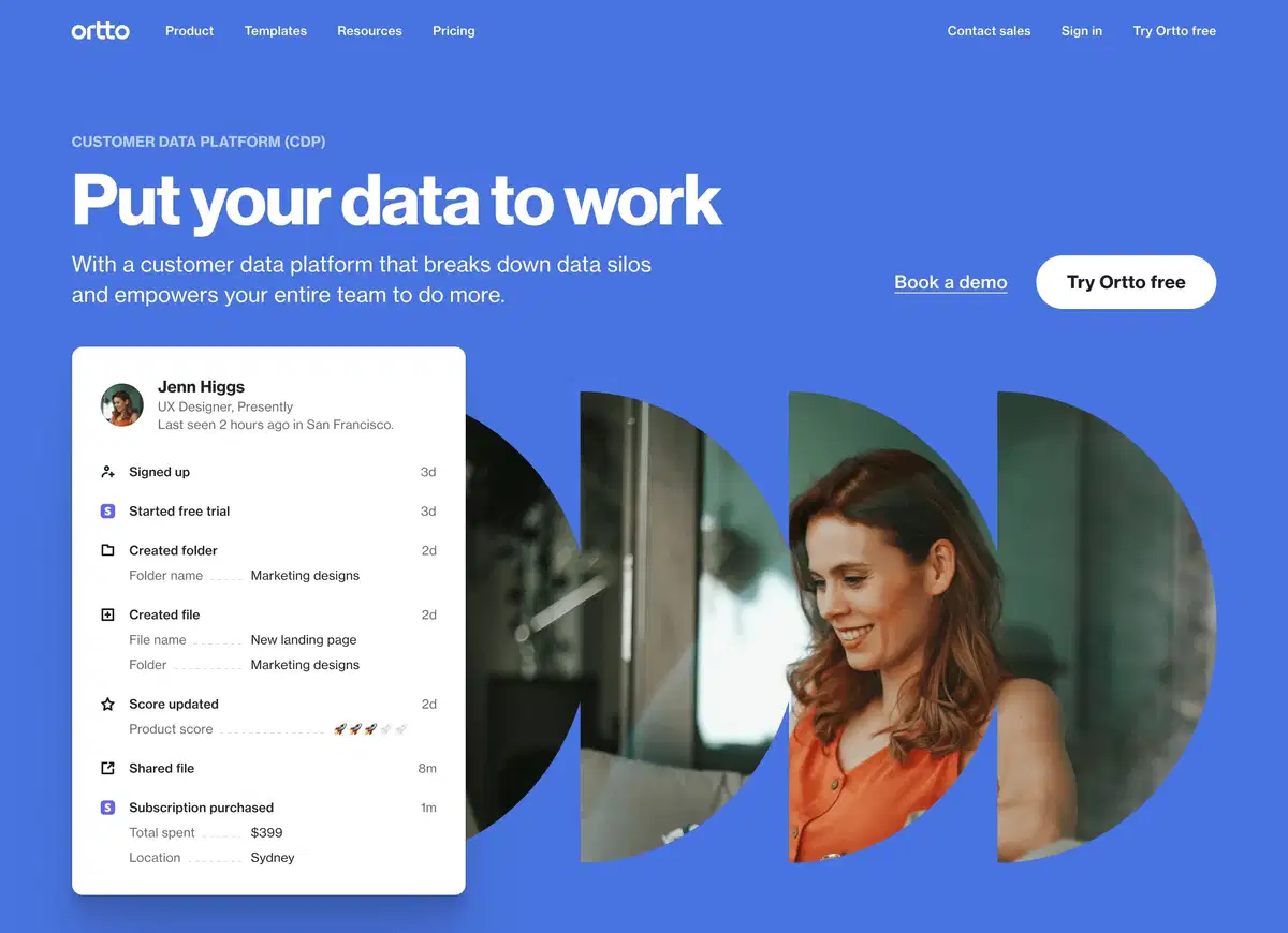 Ortto Data Platform Page Section Hero