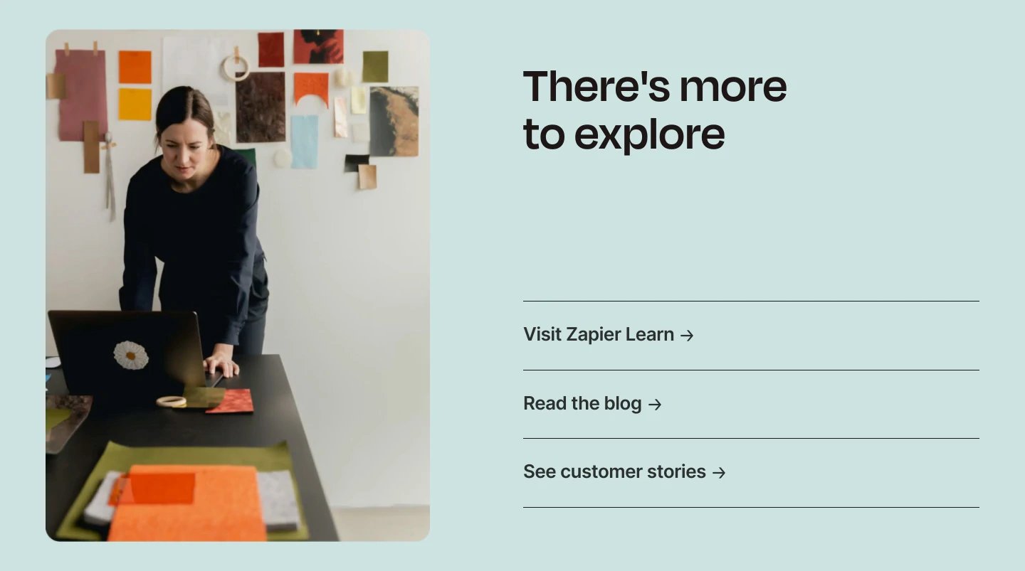 Zapier Product Page Section Navigation