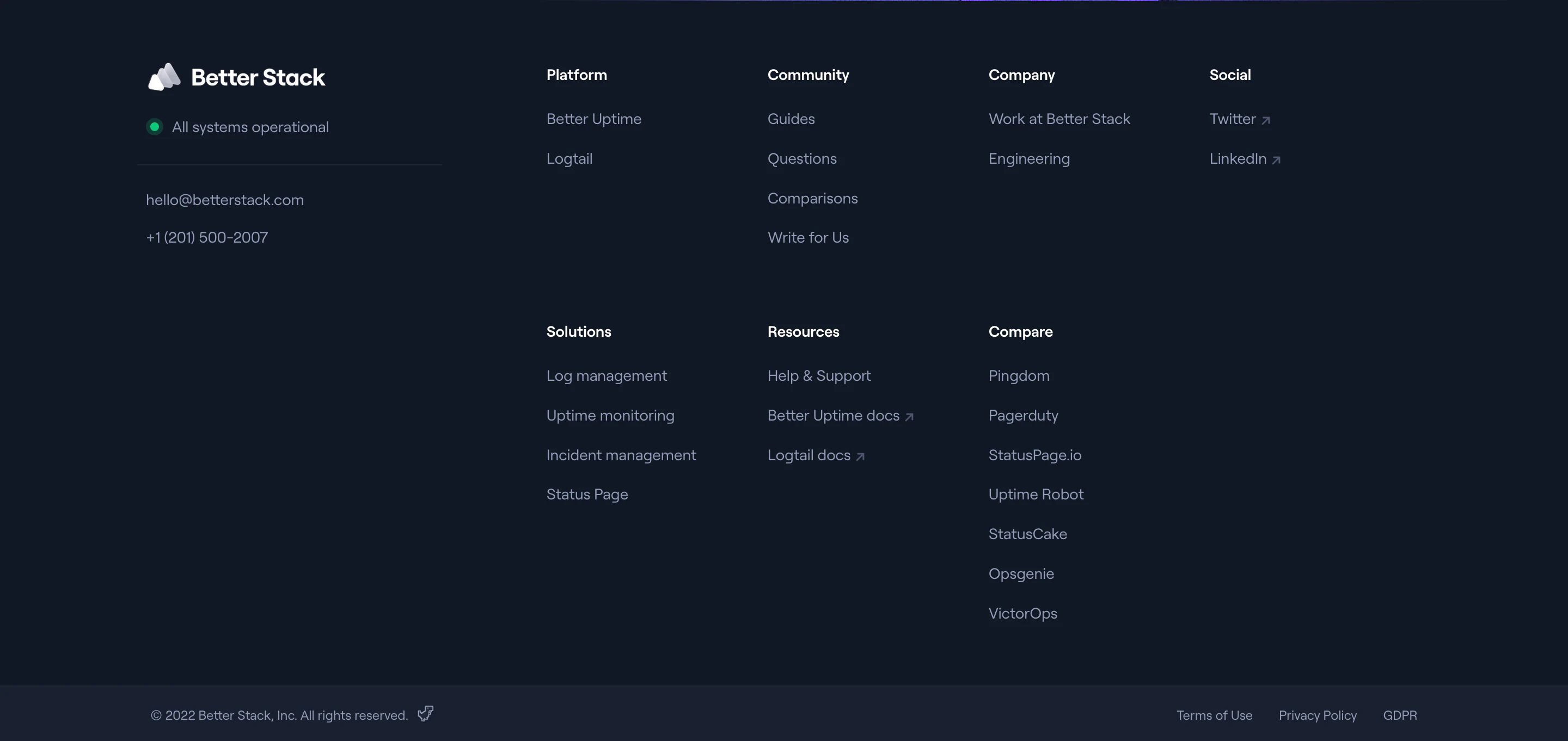 Better Stack Page Section Footer