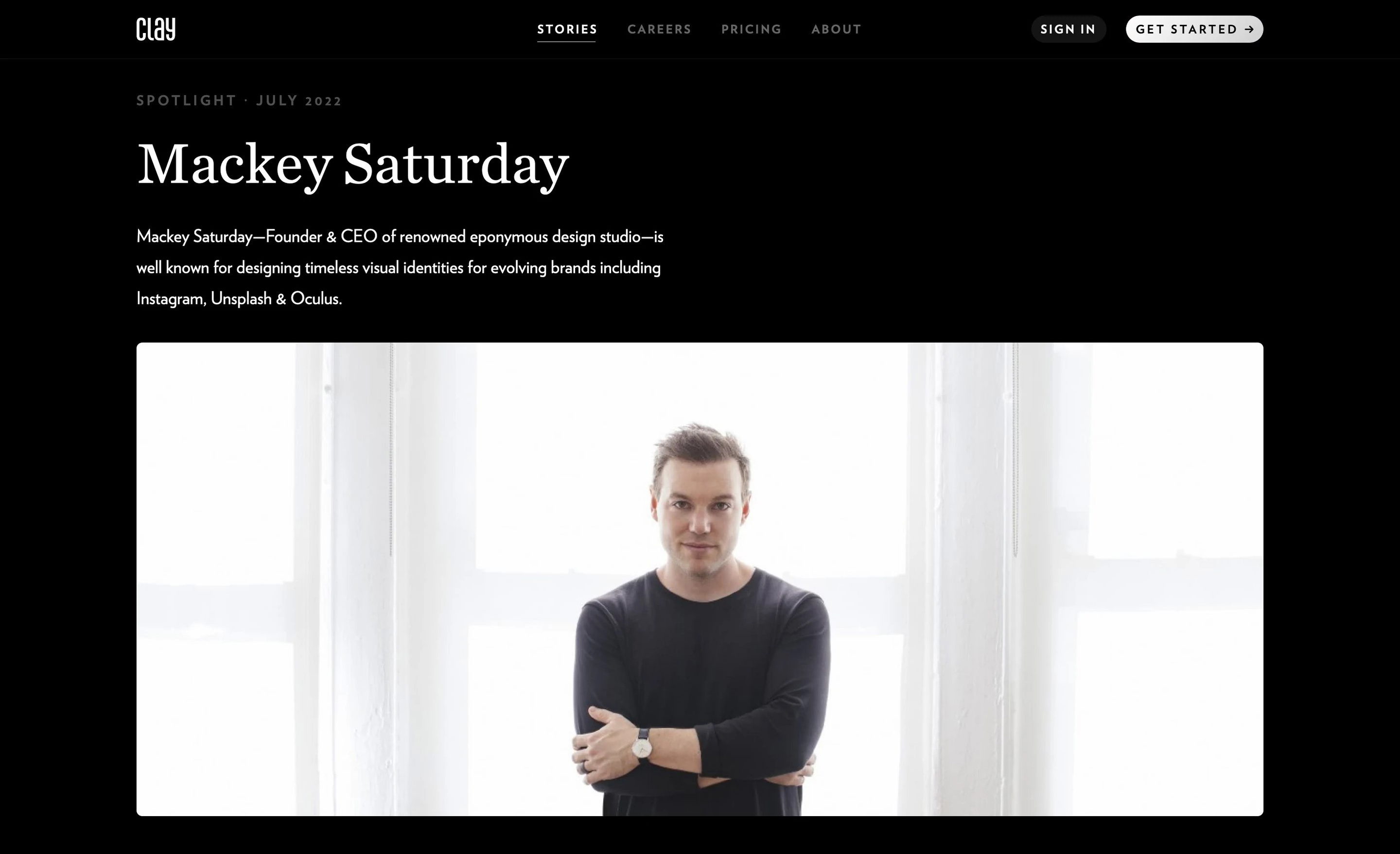 Clay Stories Page Section Hero