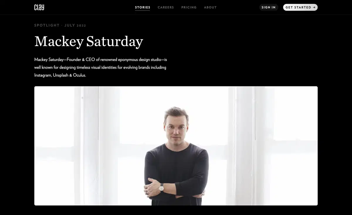 Clay Stories Page Section Hero