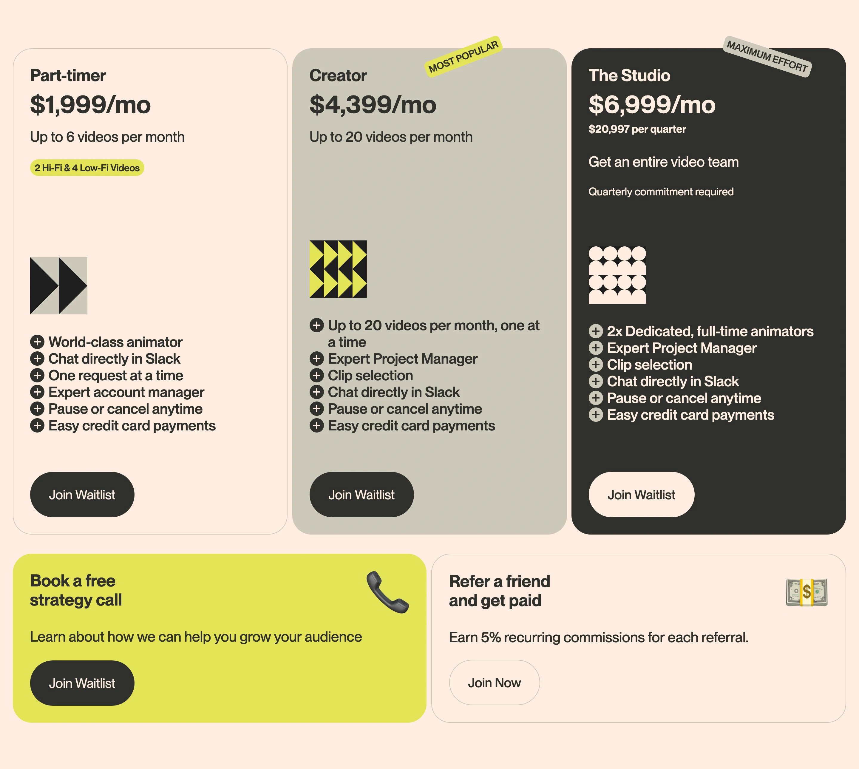 Viral Cuts Home Page Section Pricing