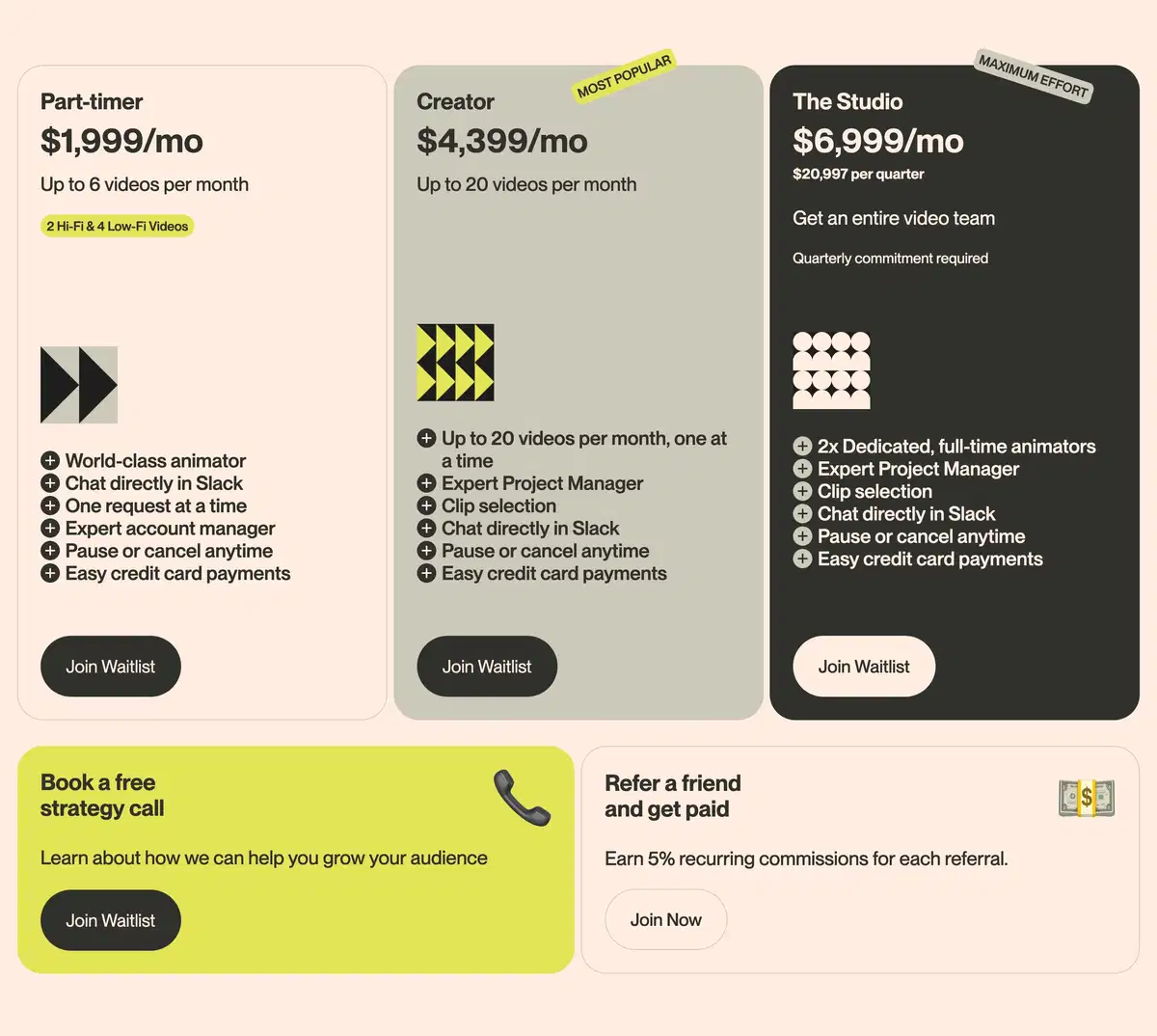 Viral Cuts Home Page Section Pricing