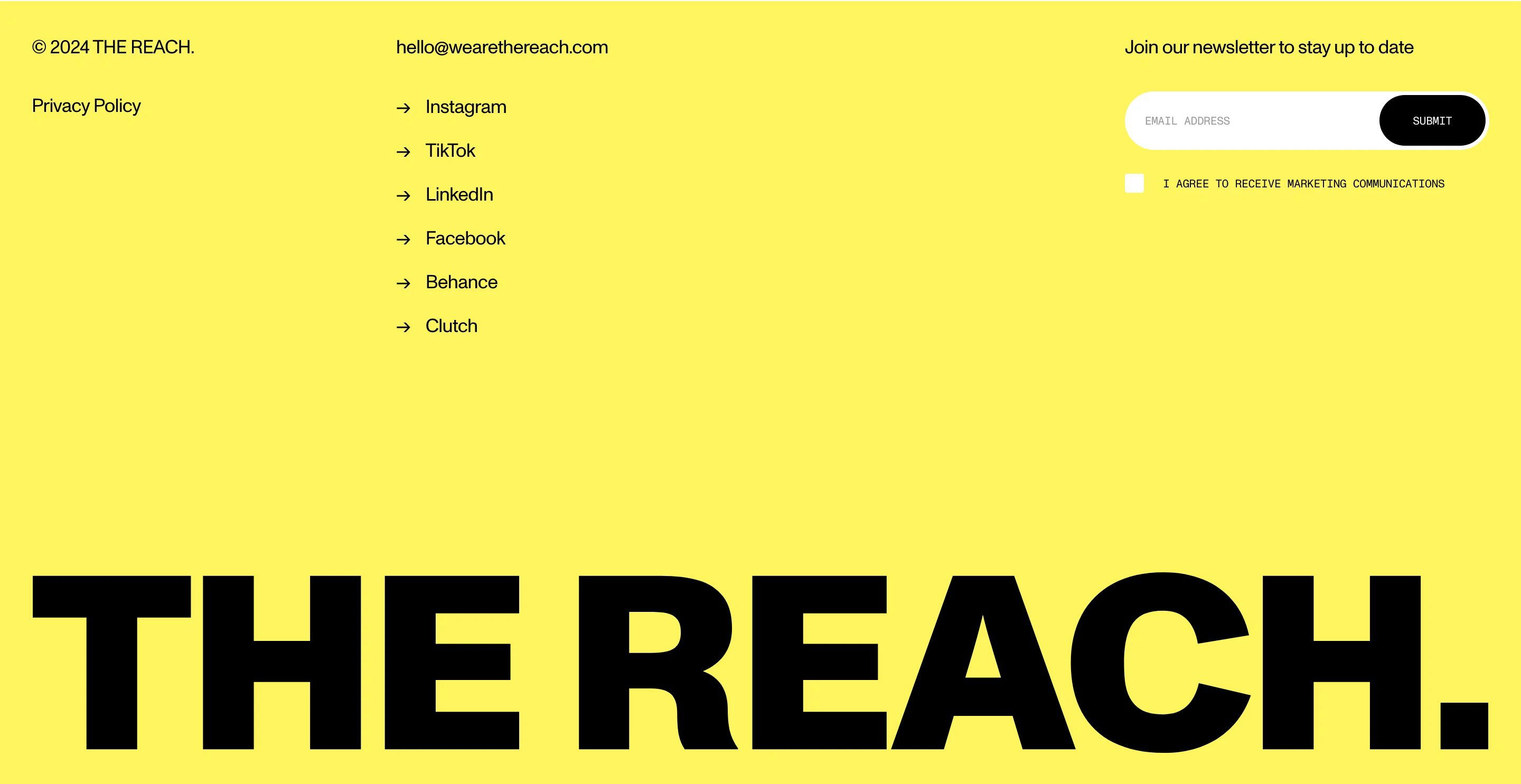 The Reach Home Page Section Footer