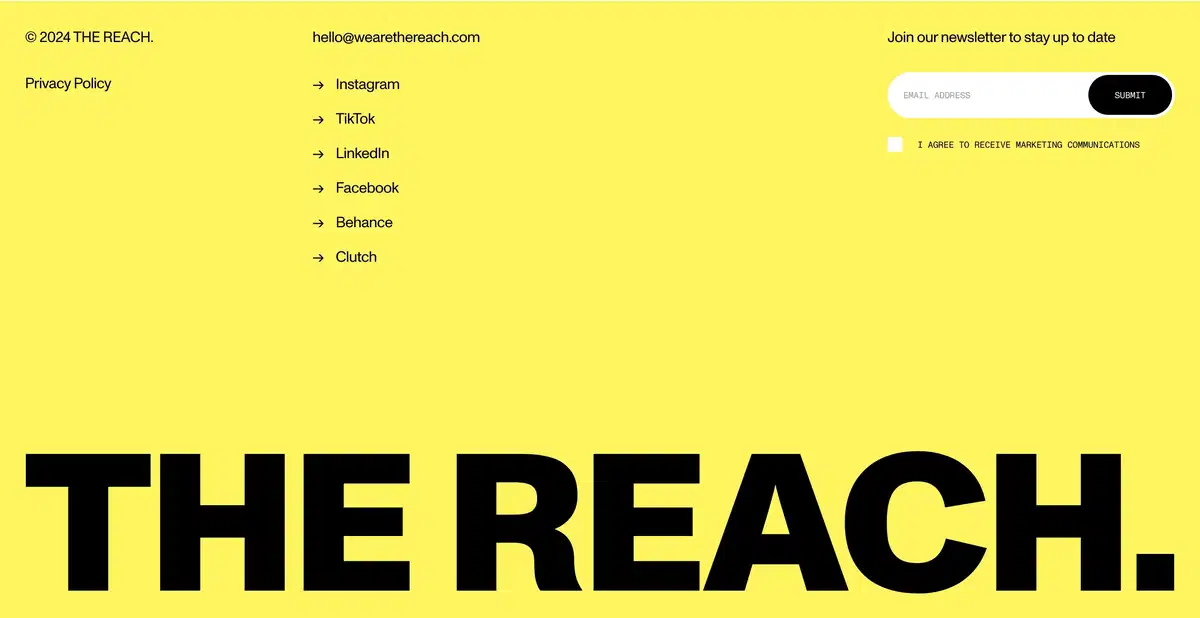 The Reach Home Page Section Footer