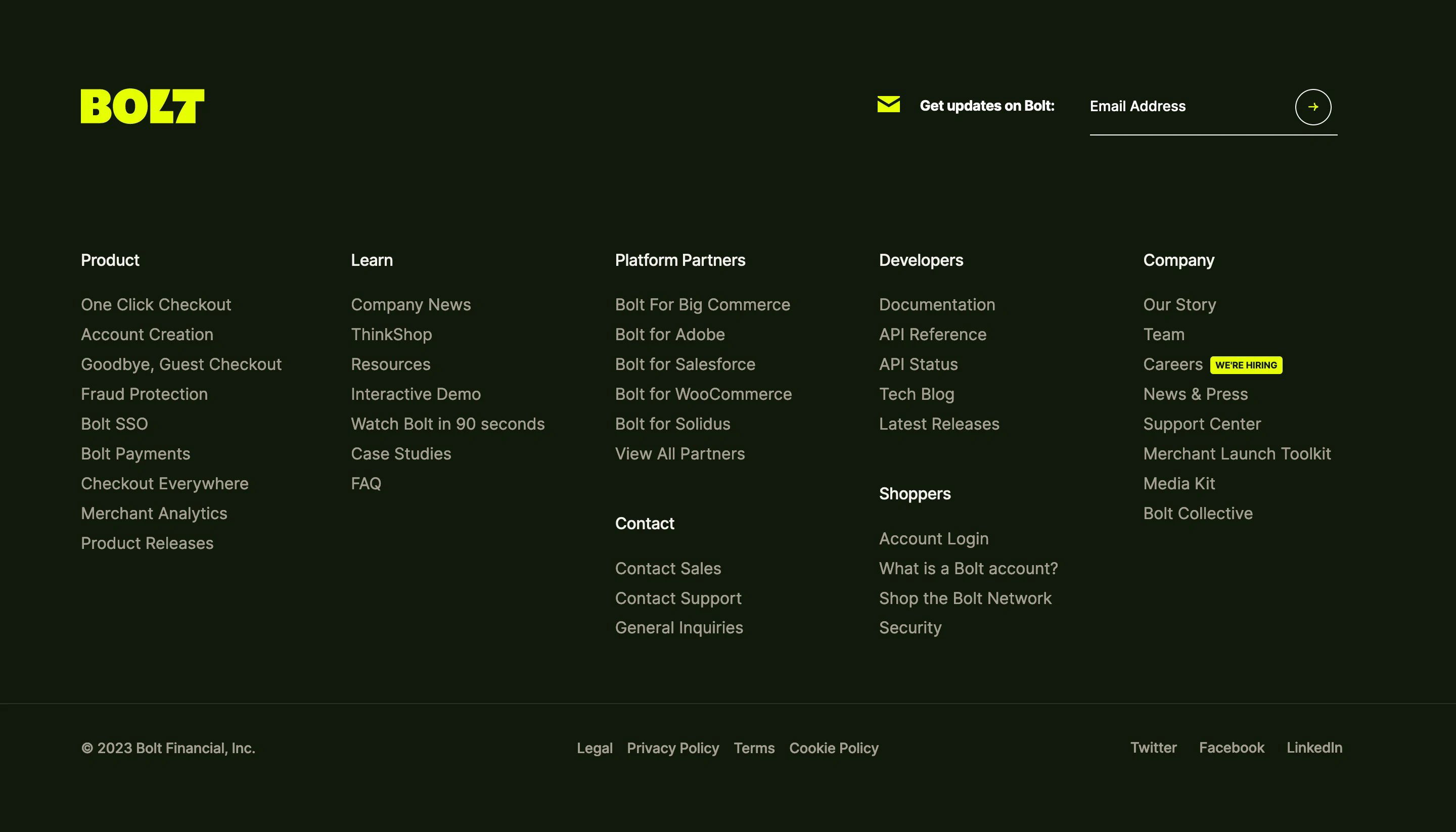 Bolt Home Page Section Footer