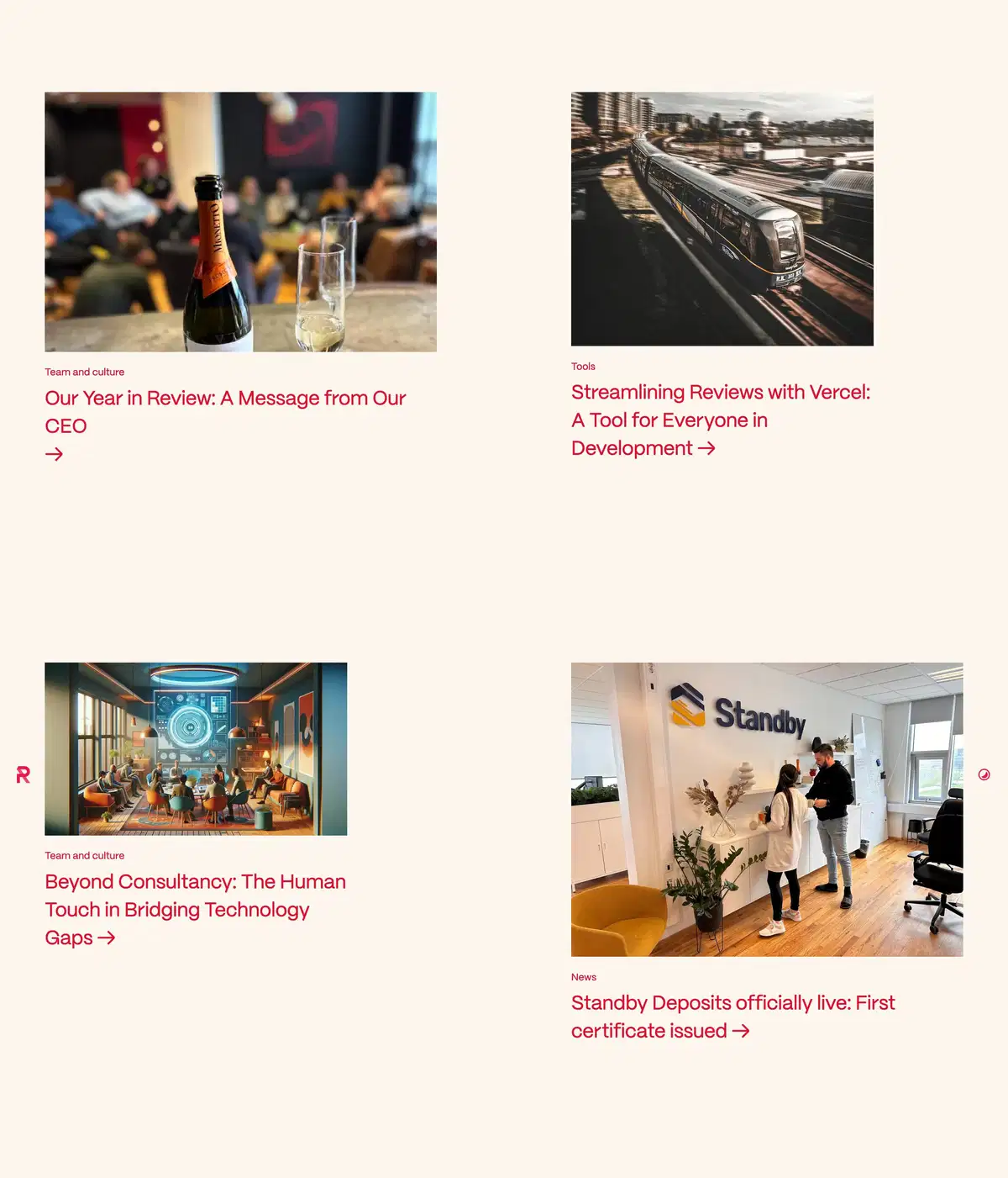 Reon Home Page Section Card Navigation