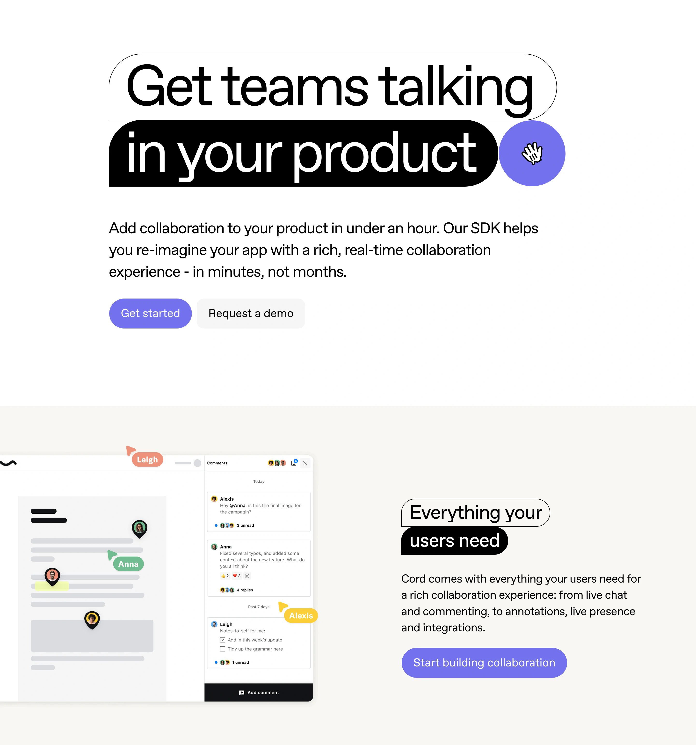 Cord Home Page Section Collaboration