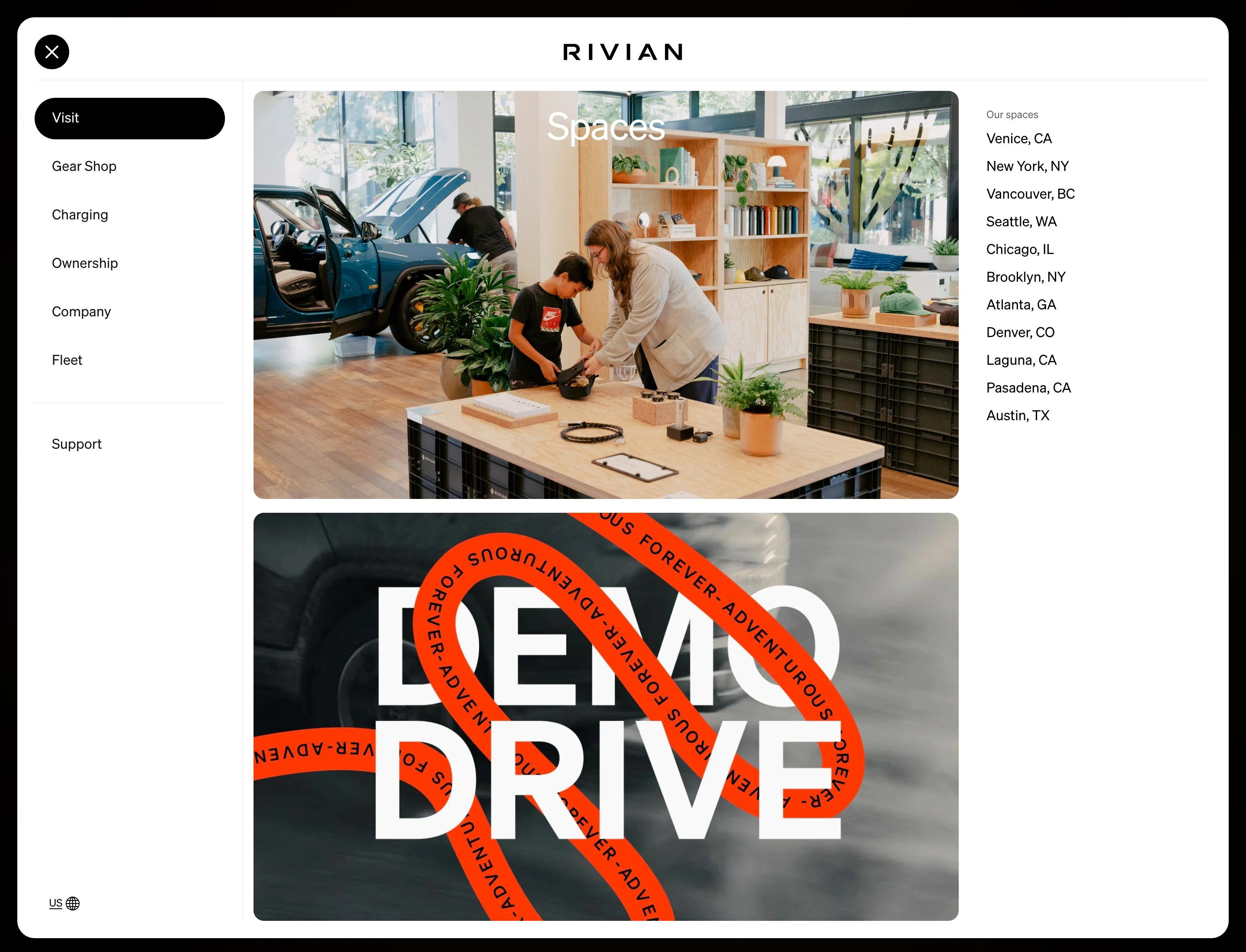 Rivian Visit Mega Menu