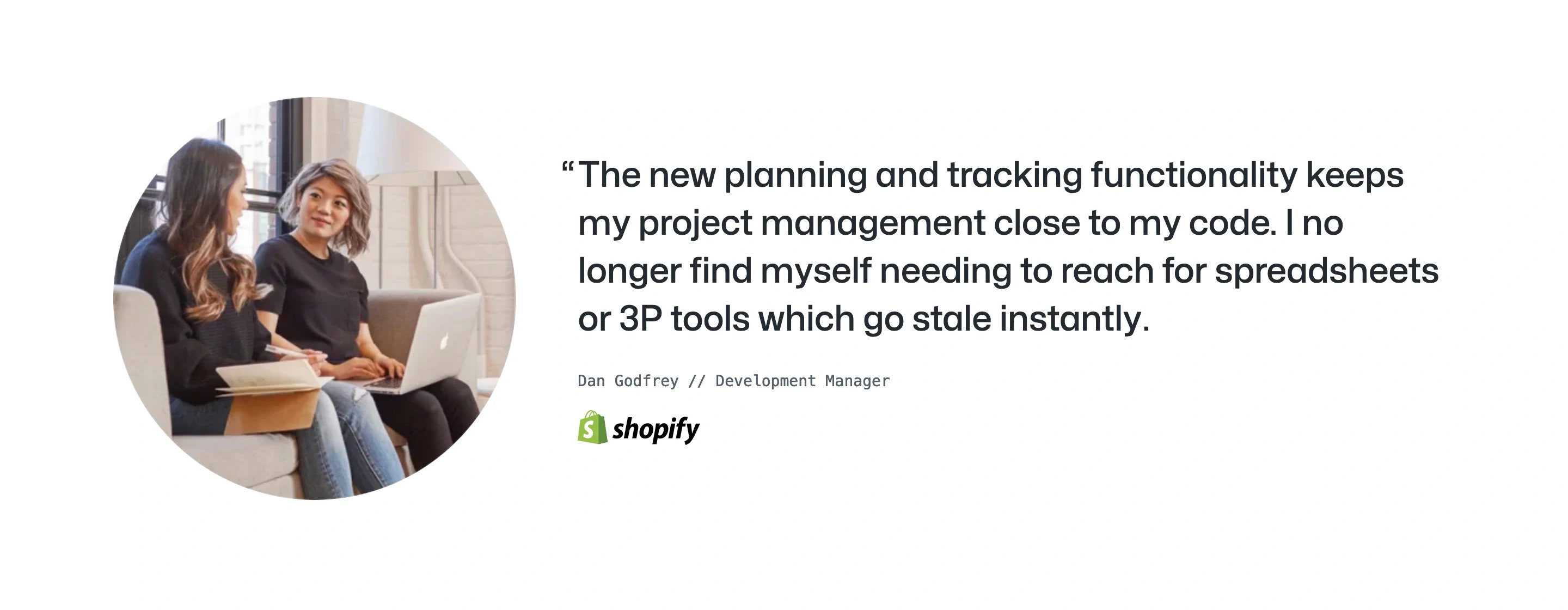 GitHub Issues Page Section Testimonial