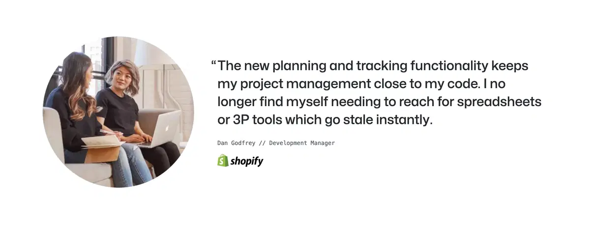 GitHub Issues Page Section Testimonial