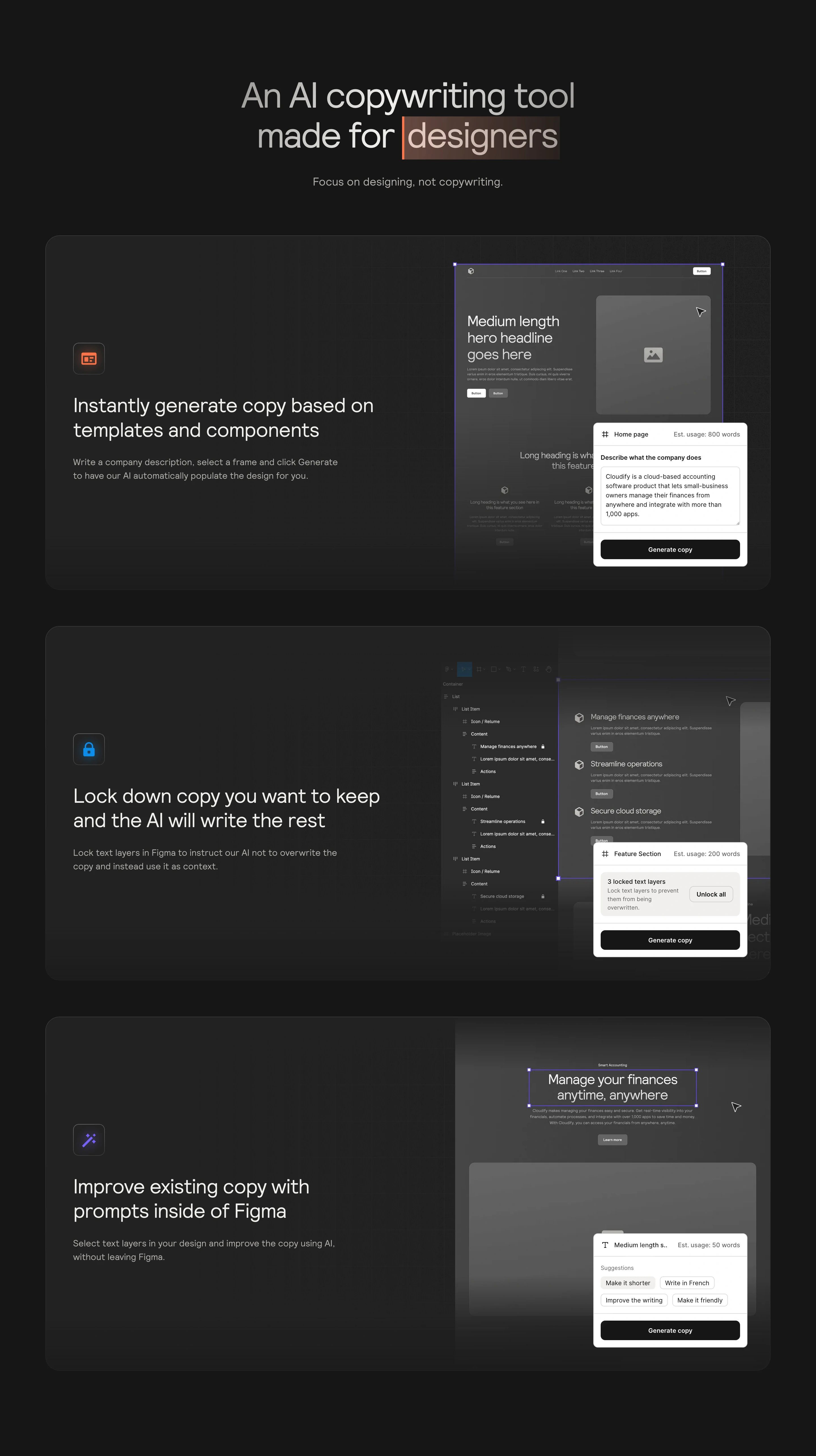 Relumeipsum Home Page Section Features