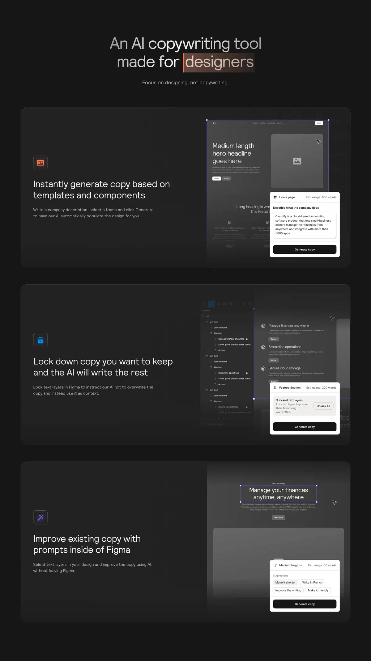 Relumeipsum Home Page Section Features