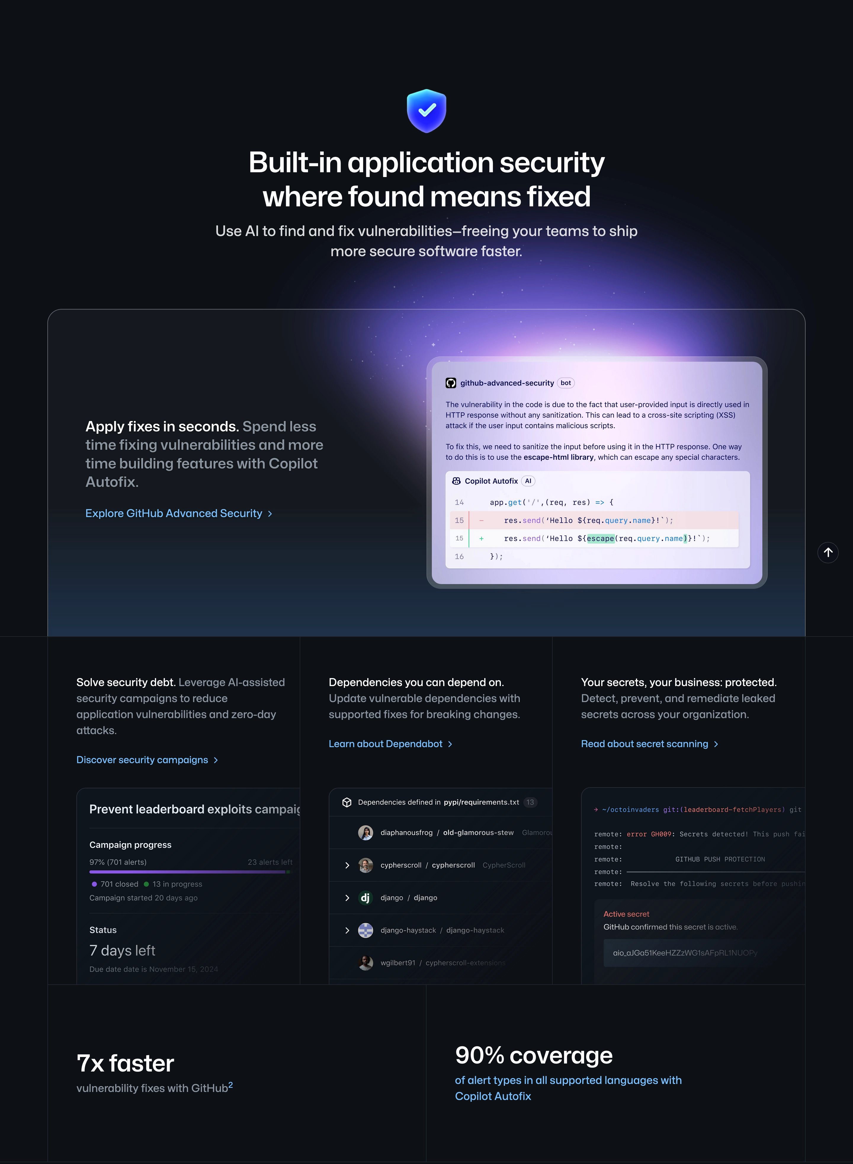 GitHub Home Page Section Productivity
